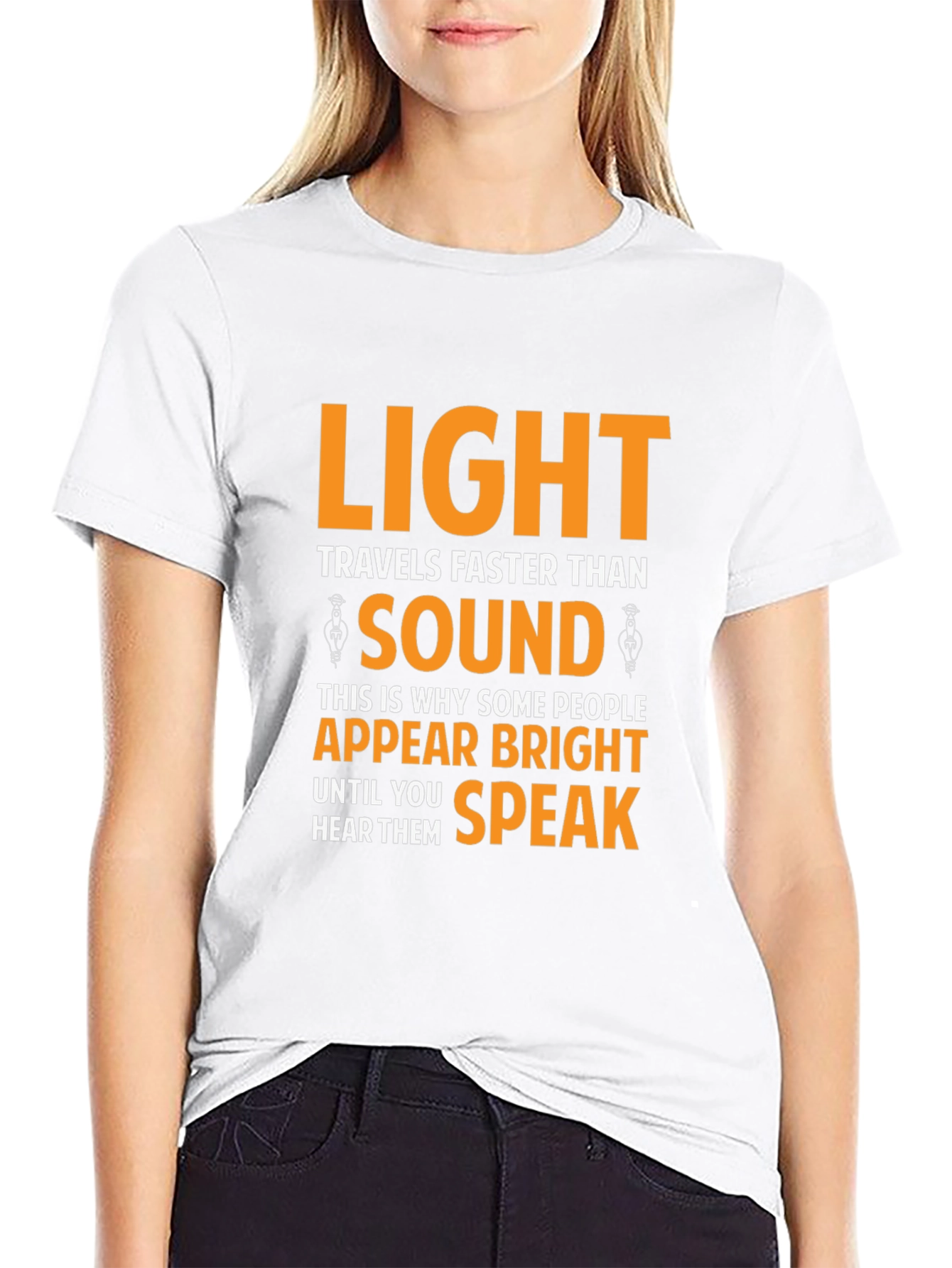 Humorous Light vs. Sound Black T-Shirt