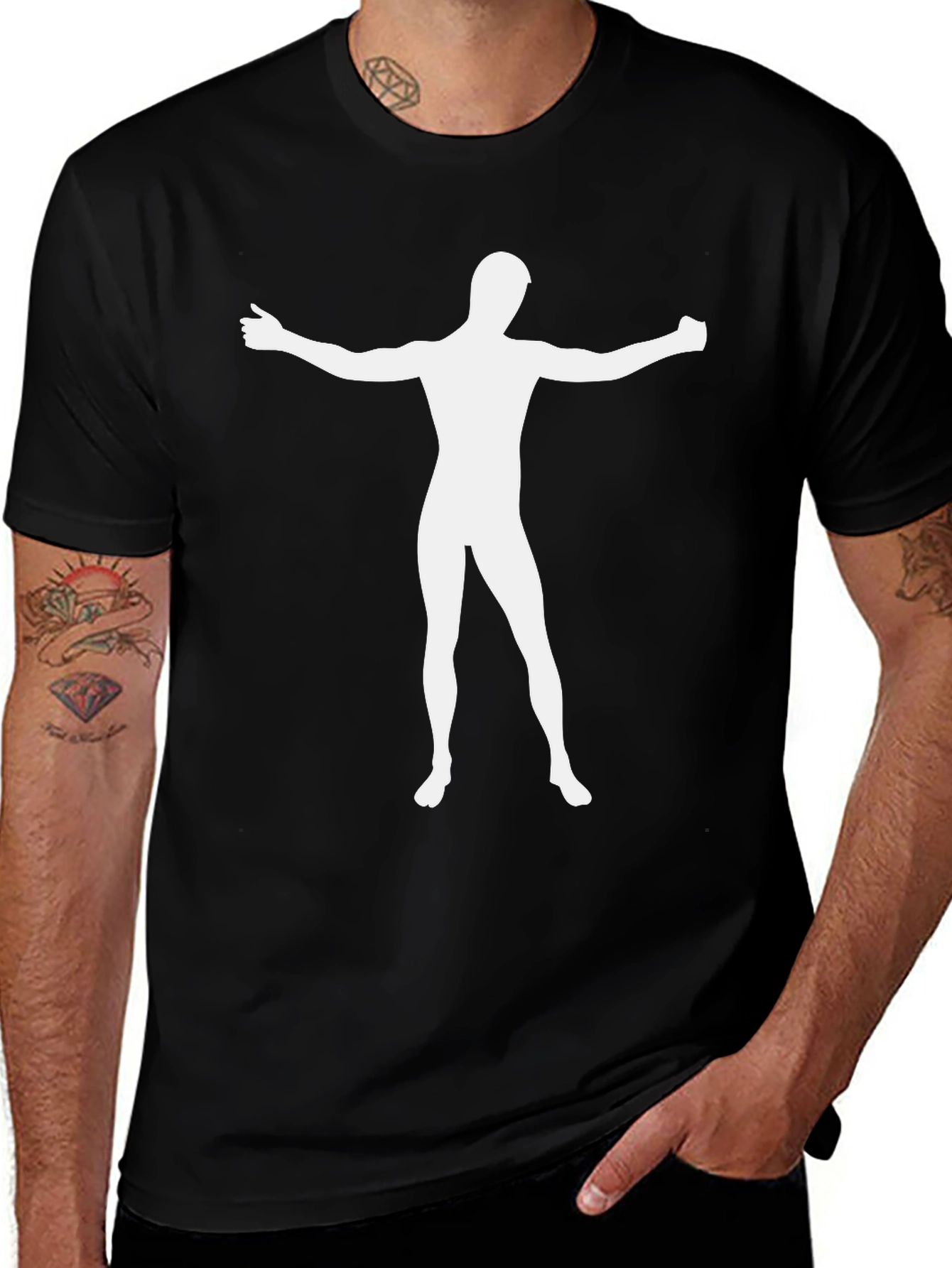 Vitruvian Man Pose Graphic Tee