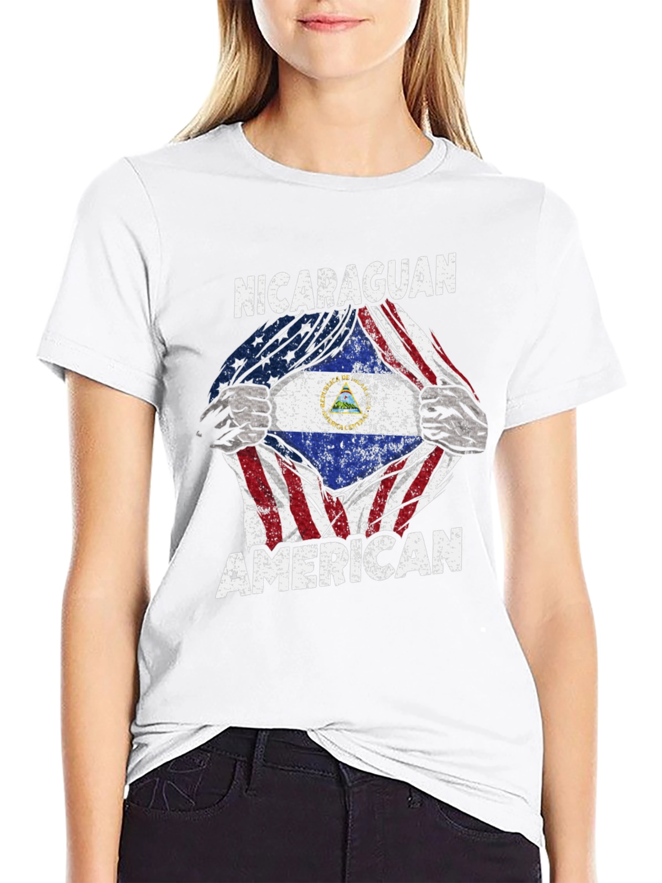 Nicaraguan American T-Shirt USA Flag Pride