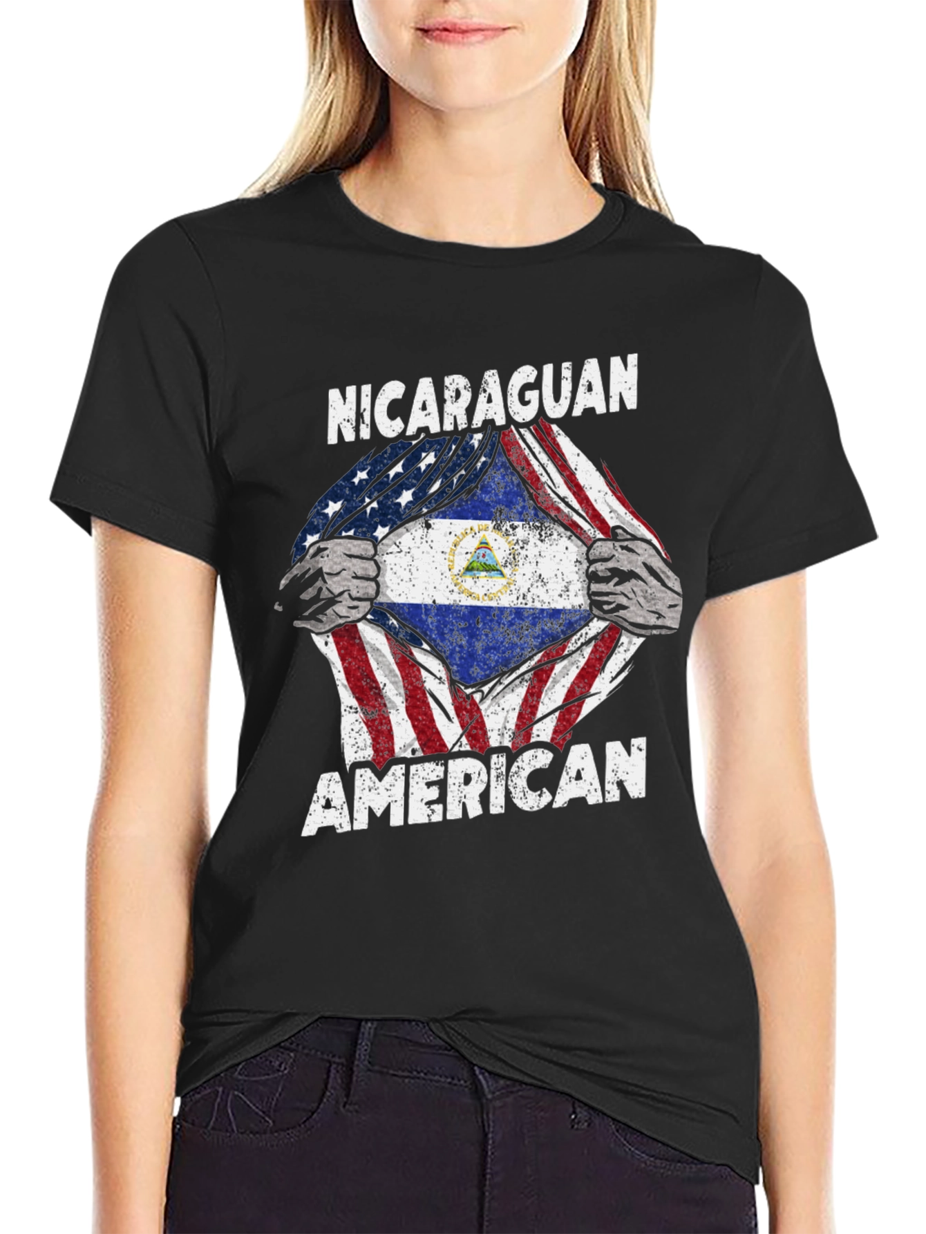 Nicaraguan American T-Shirt USA Flag Pride