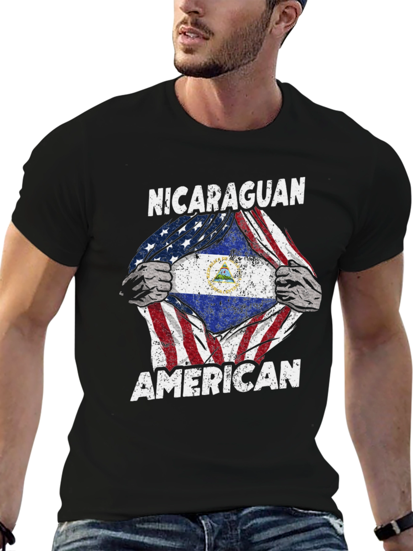 Nicaraguan American T-Shirt USA Flag Pride