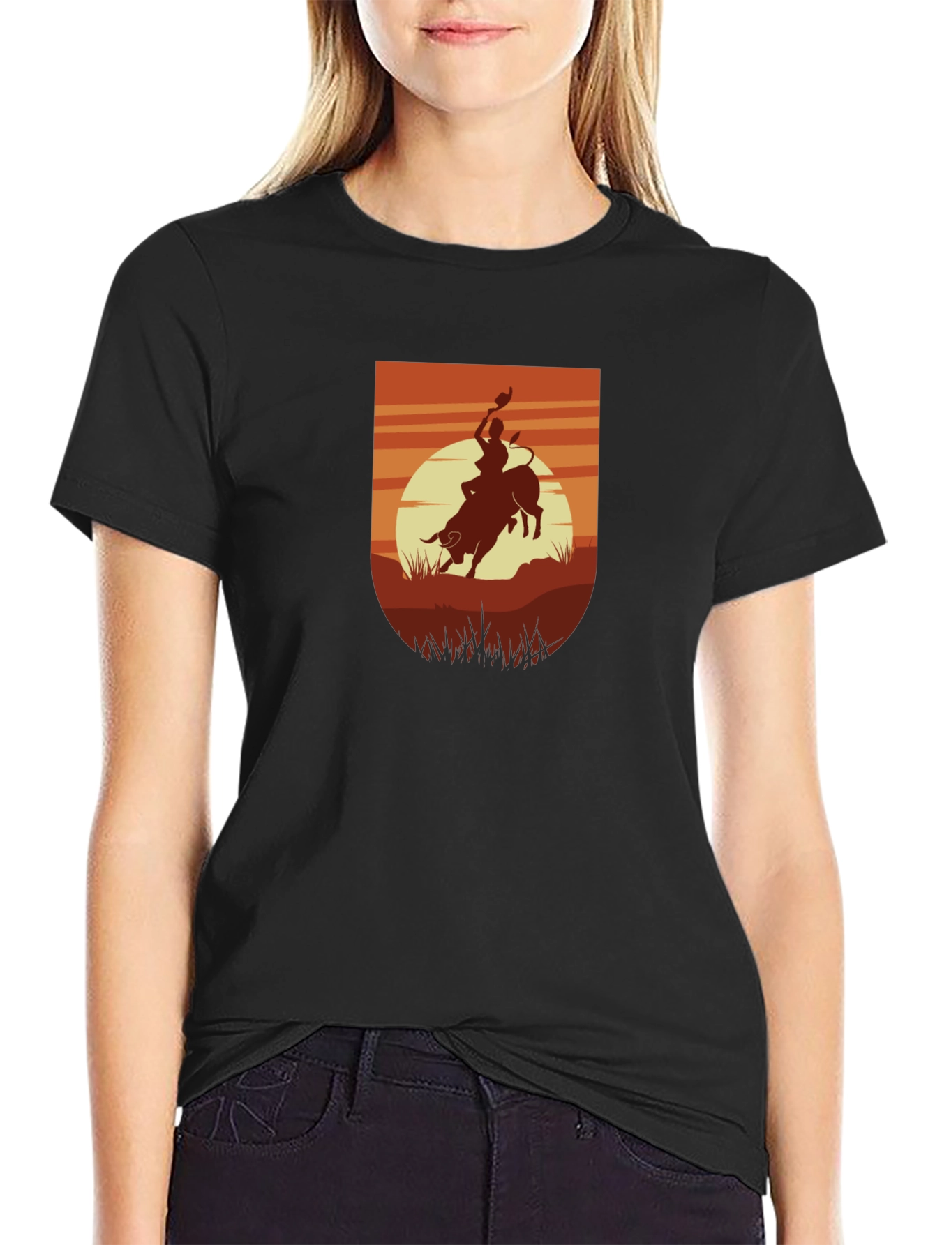 Rodeo Sunset Black T-Shirt