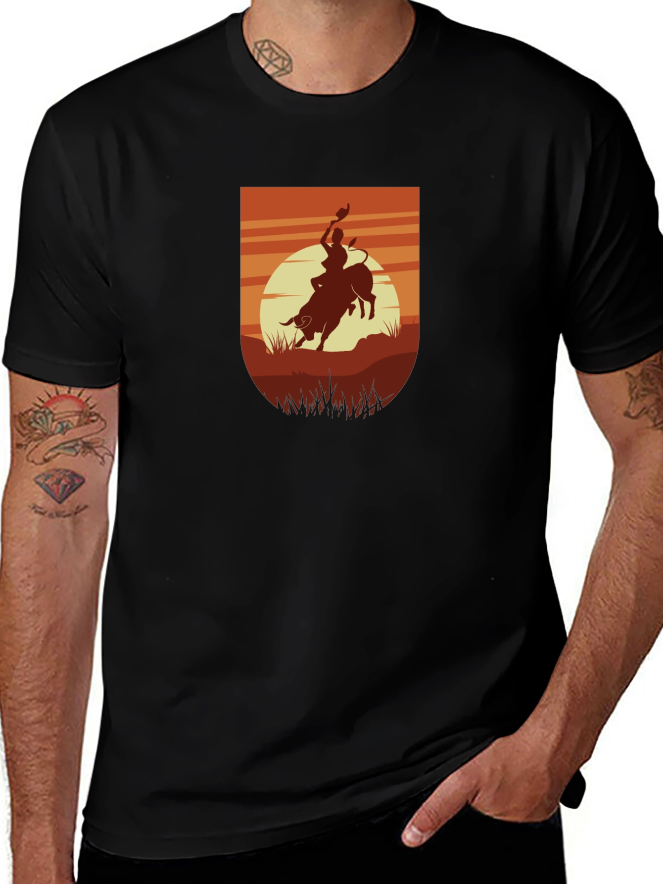 Rodeo Sunset Black T-Shirt