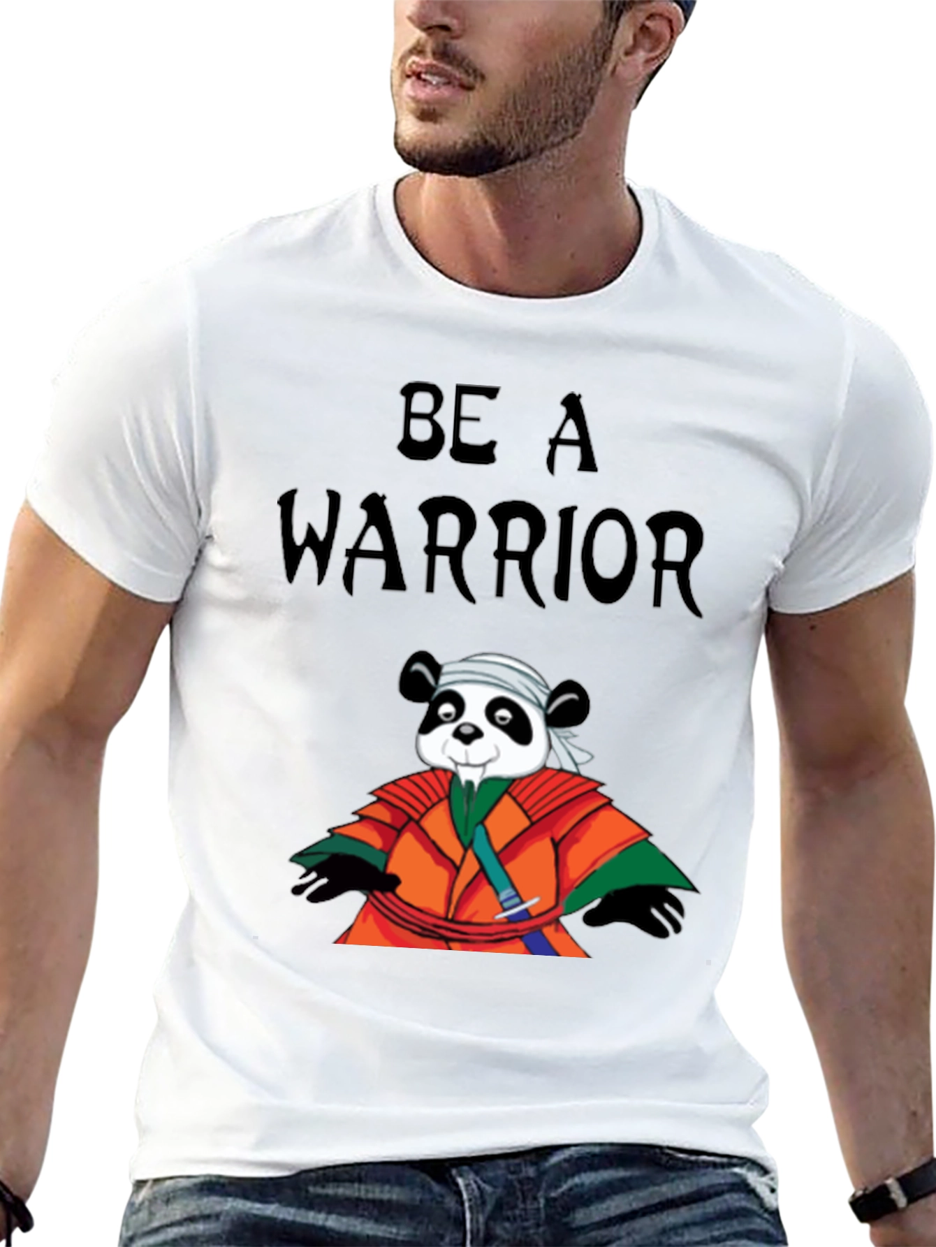 Be a Warrior Panda T-Shirt - Black