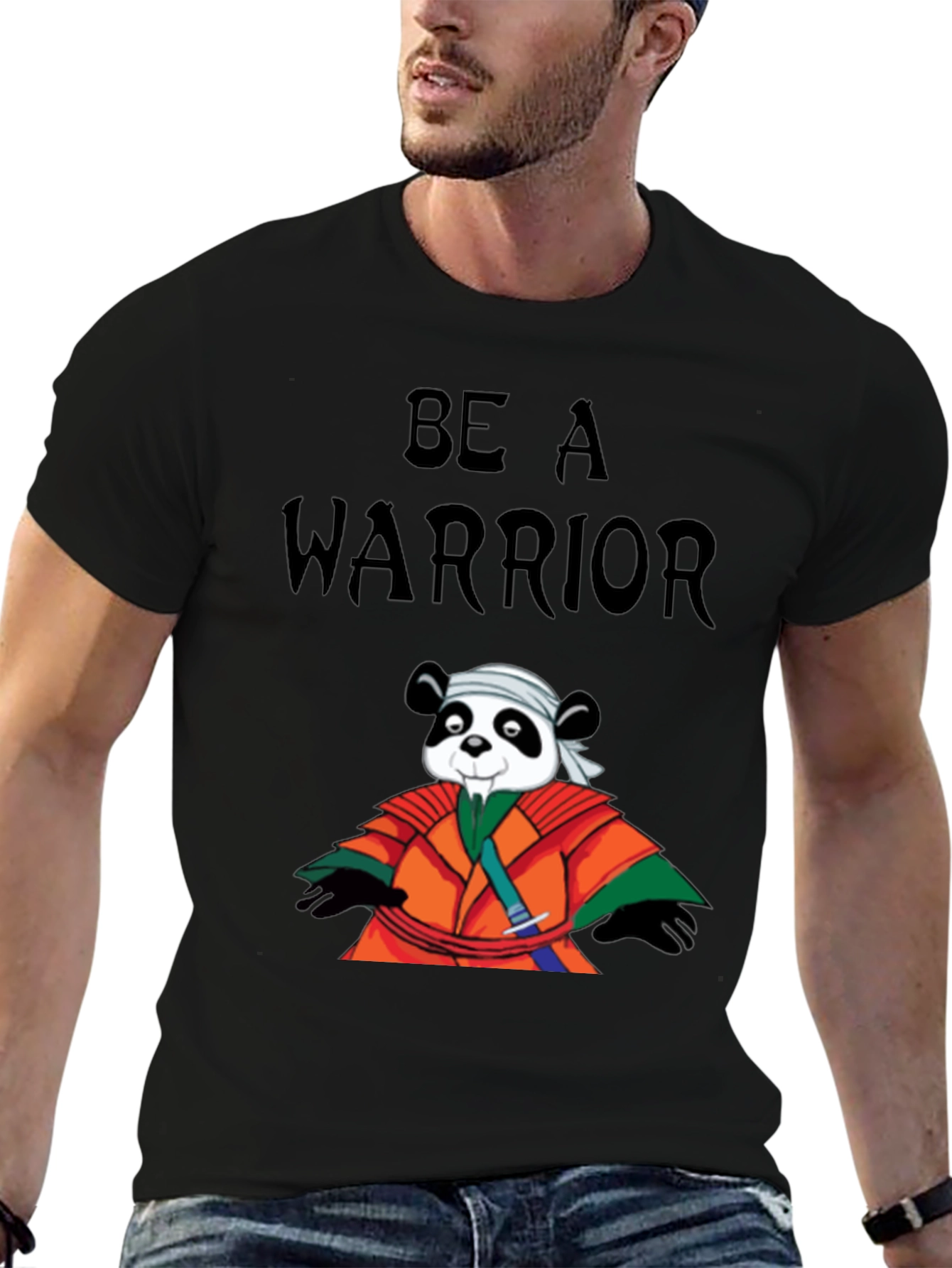 Be a Warrior Panda T-Shirt - Black