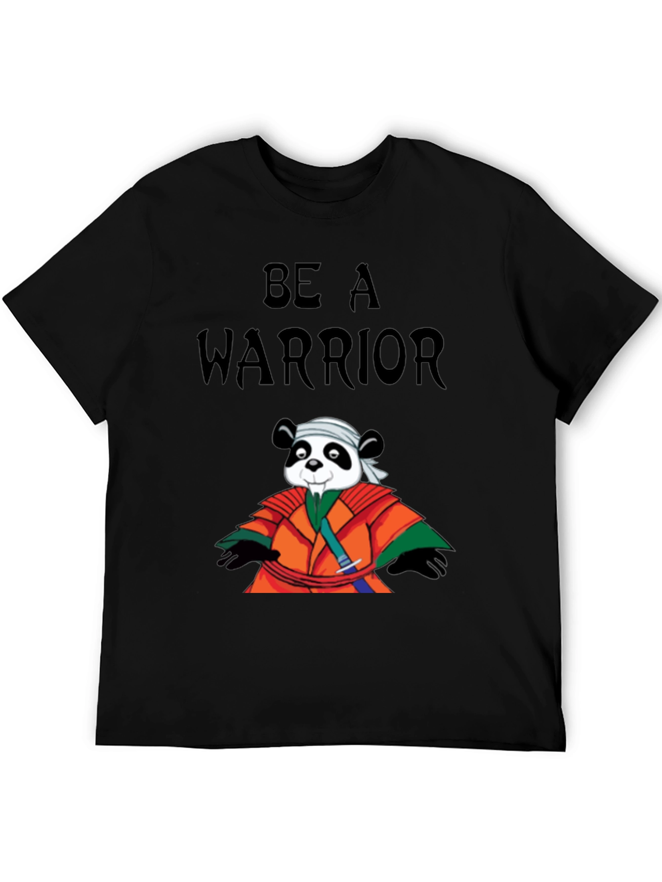 Be a Warrior Panda T-Shirt - Black
