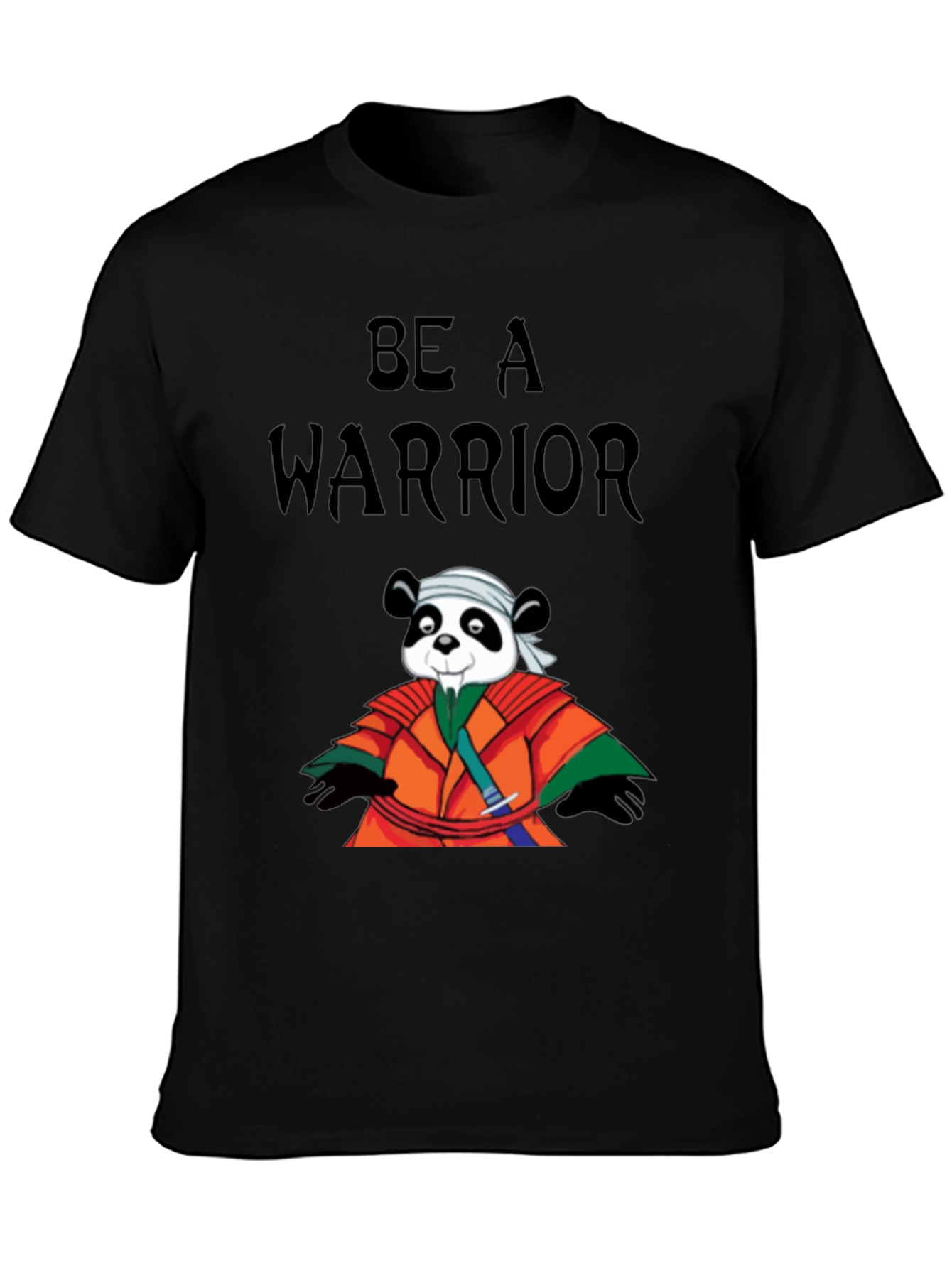 Be a Warrior Panda T-Shirt - Black