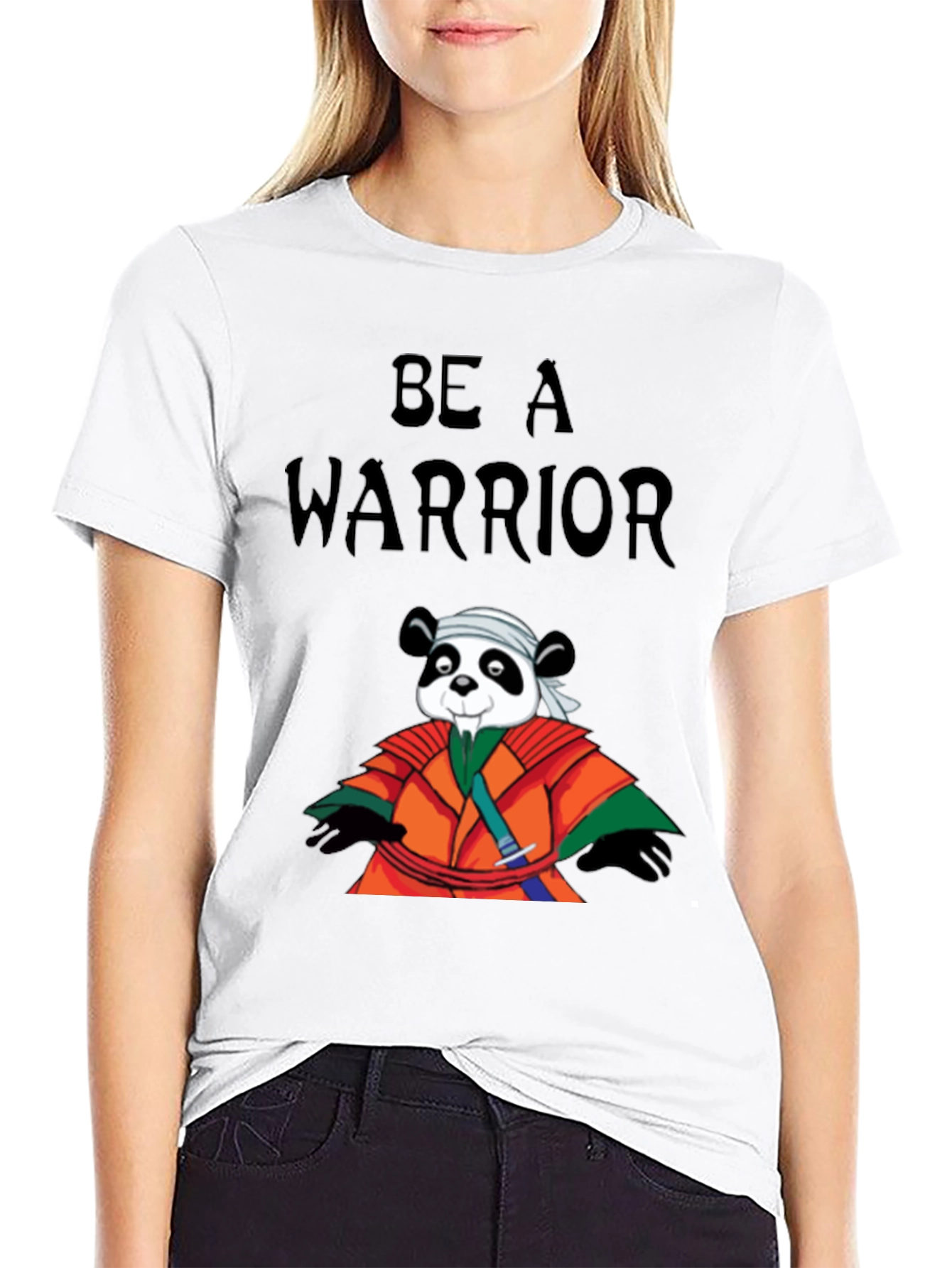 Be a Warrior Panda T-Shirt - Black