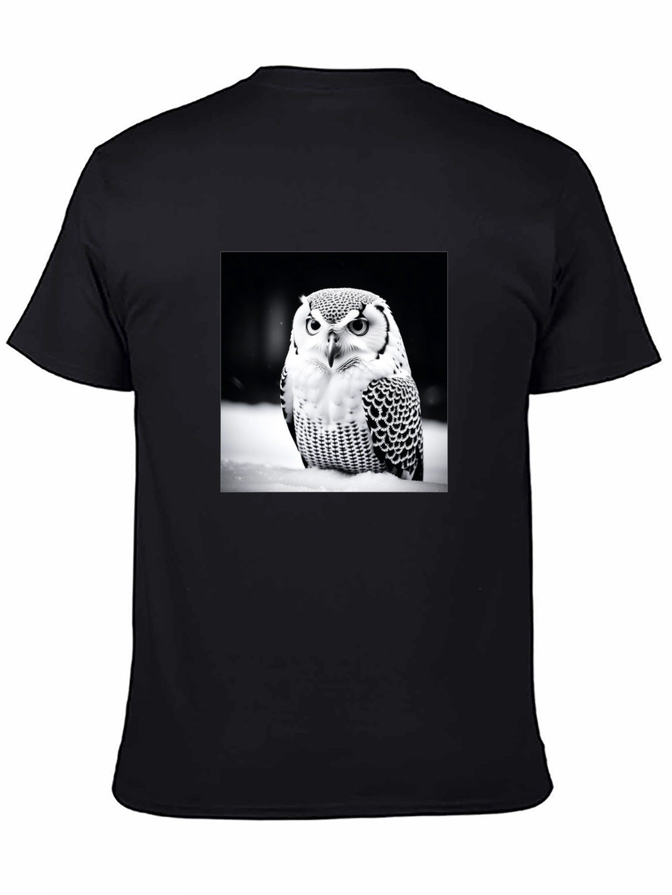 Owl Print Black T-Shirt