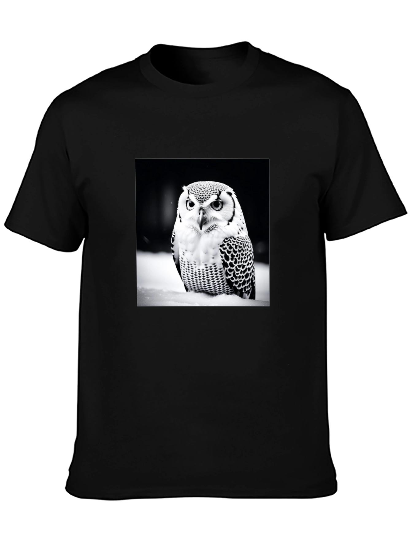 Owl Print Black T-Shirt