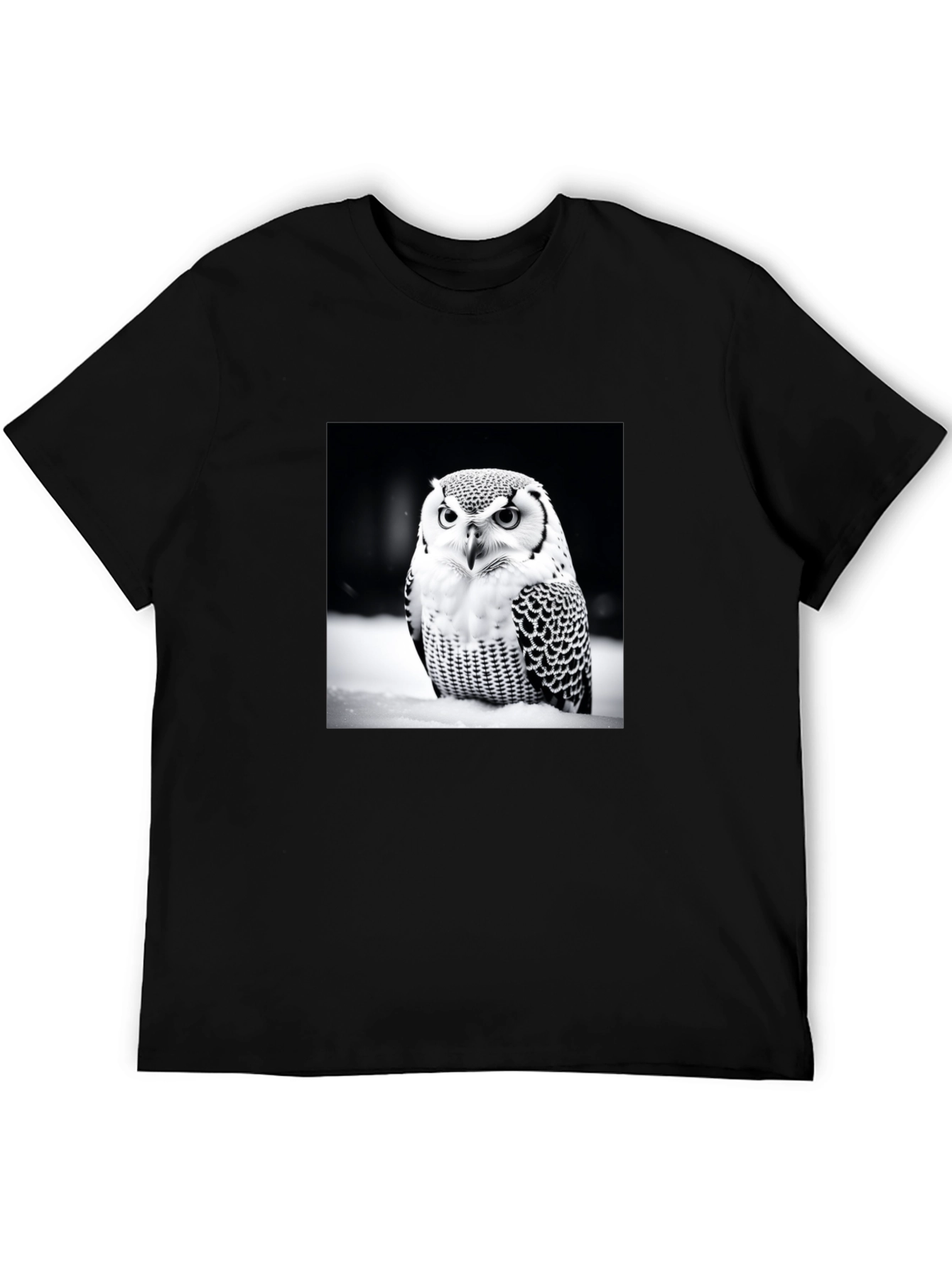 Owl Print Black T-Shirt