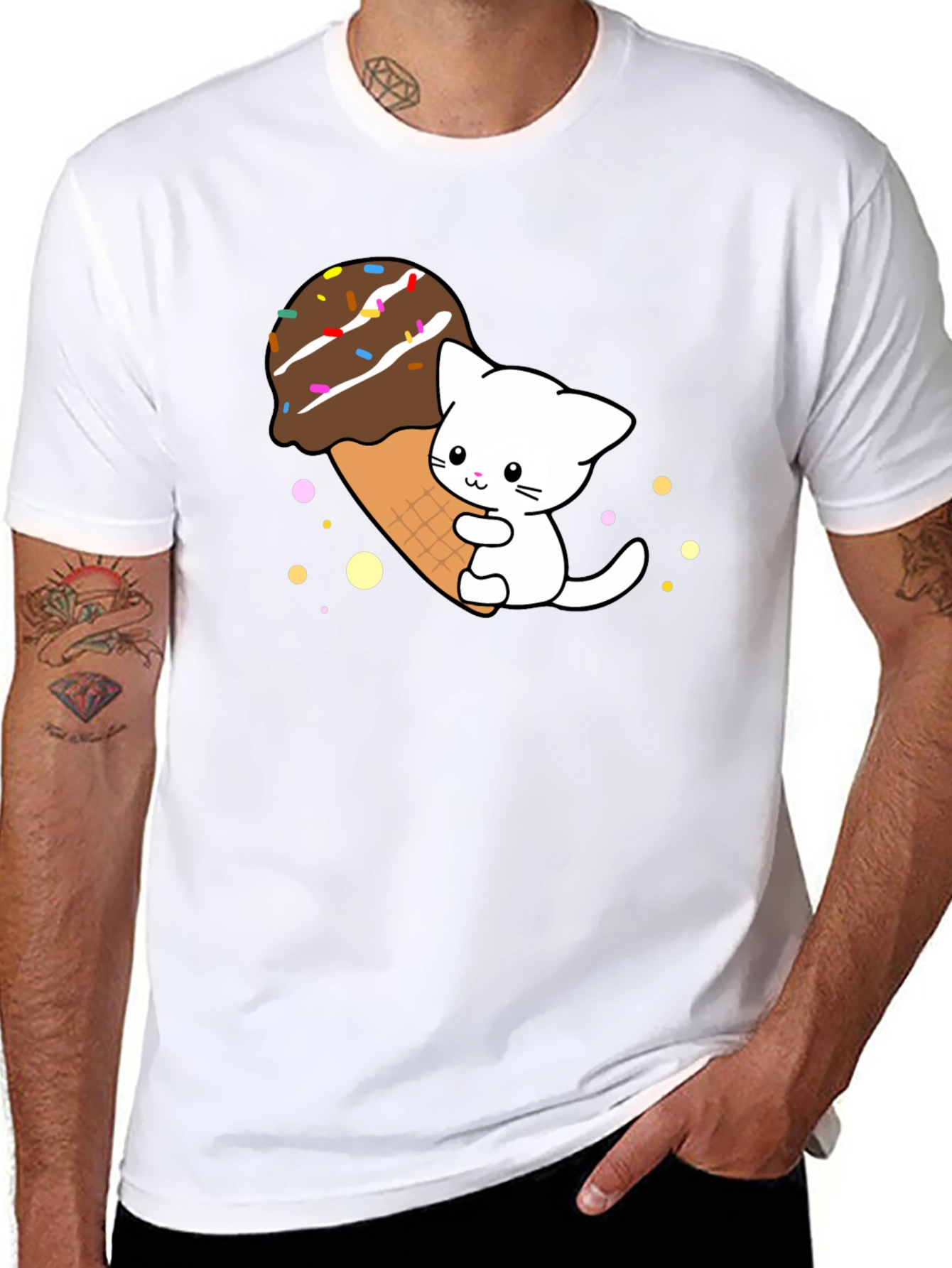 Cute Cat Ice Cream T-Shirt