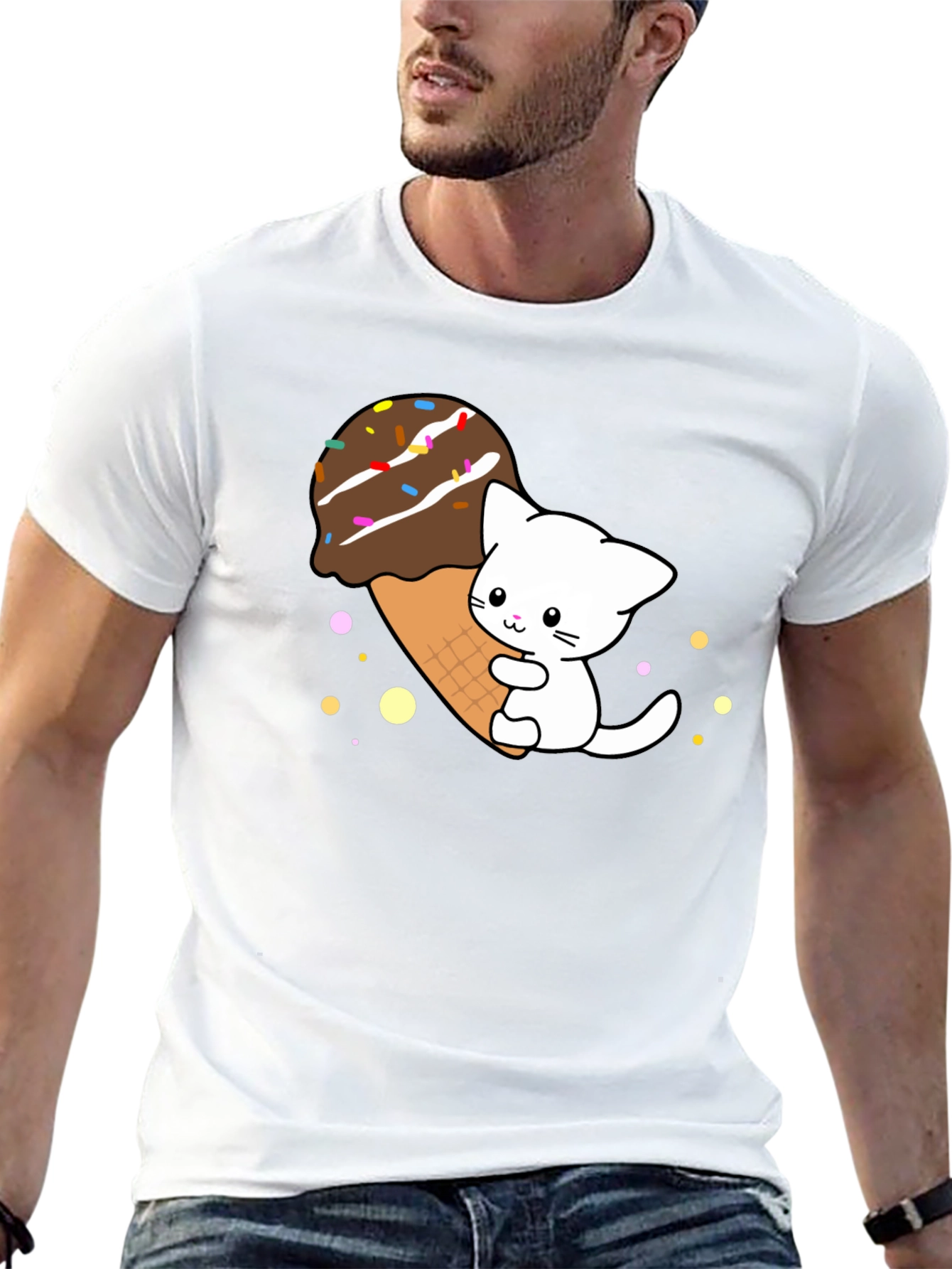 Cute Cat Ice Cream T-Shirt