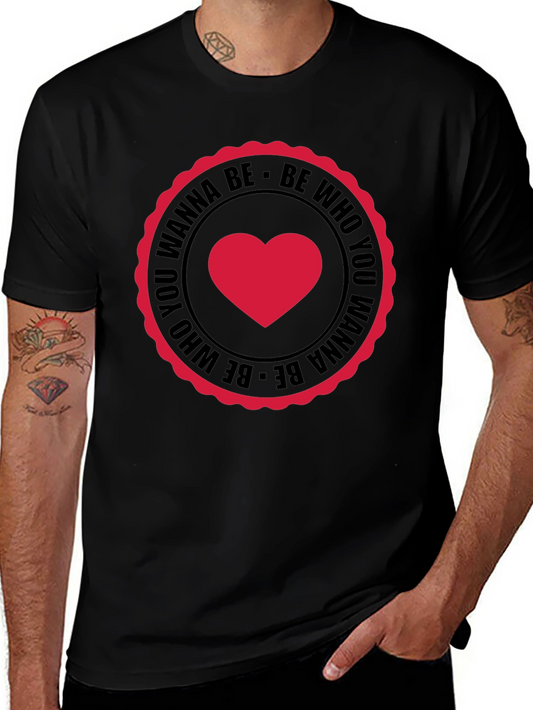 Be Who You Wanna Be Heart Graphic Tee - Black