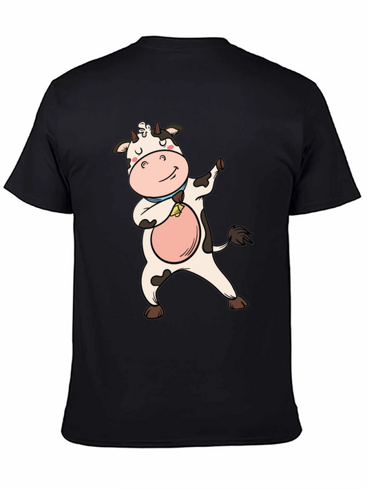 Funny Cow Dabbing Graphic Tee - Black T-Shirt