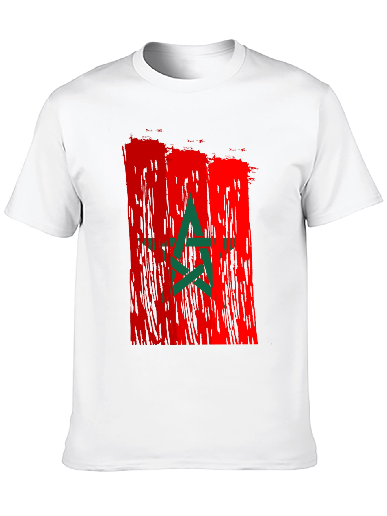Morocco Flag Graphic Tee - Mens Black T-Shirt