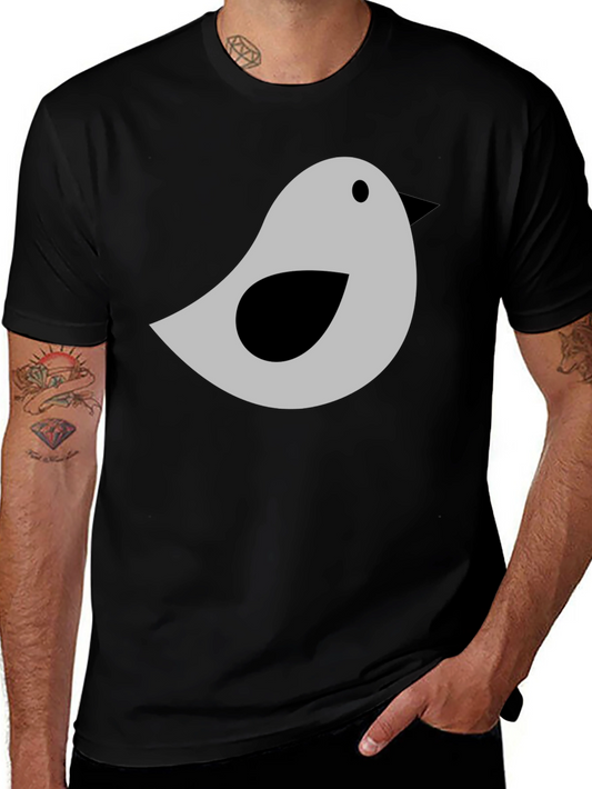 Bird Graphic Tee - Soft Cotton Blend Casual T-Shirt