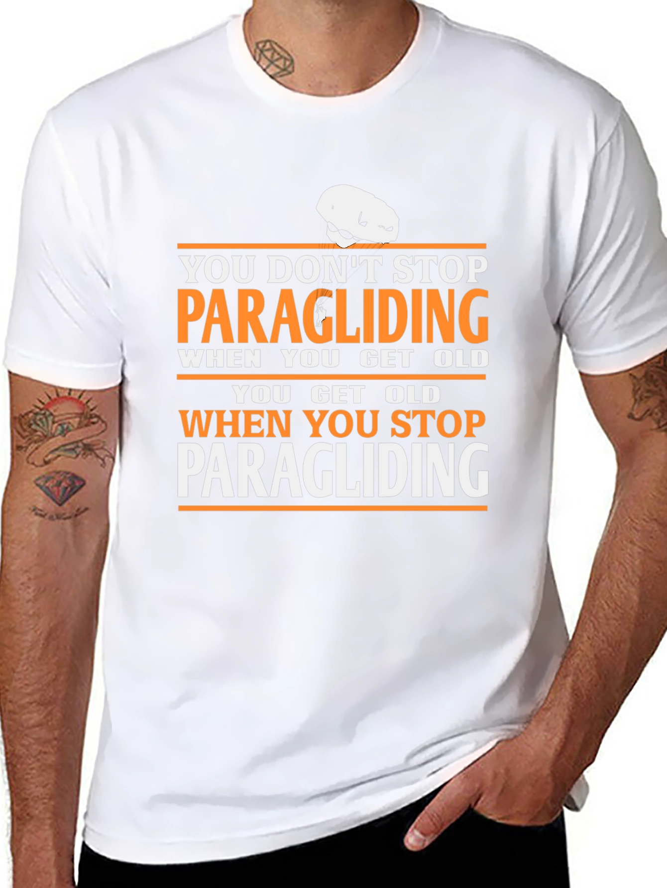Paragliding Quote T-Shirt - Never Stop!