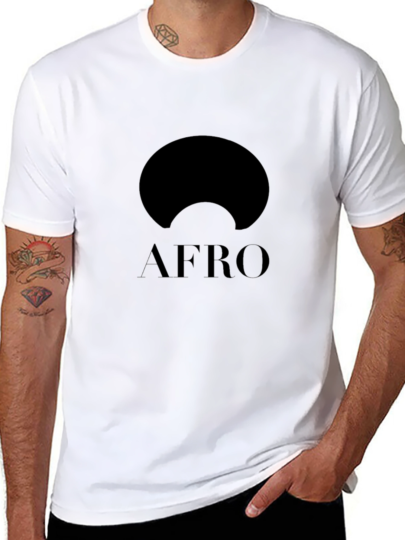 AFRO Graphic Tee - Modern Black Cotton T-Shirt