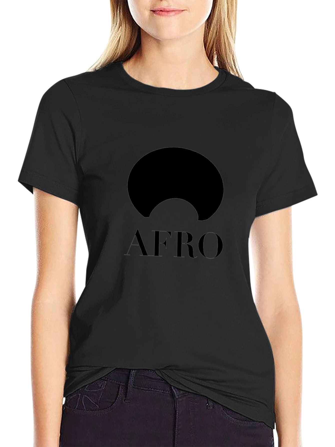 AFRO Graphic Tee - Modern Black Cotton T-Shirt