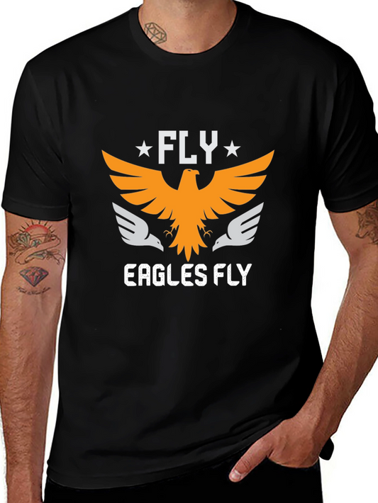 Fly Eagles Fly Black Graphic Tee