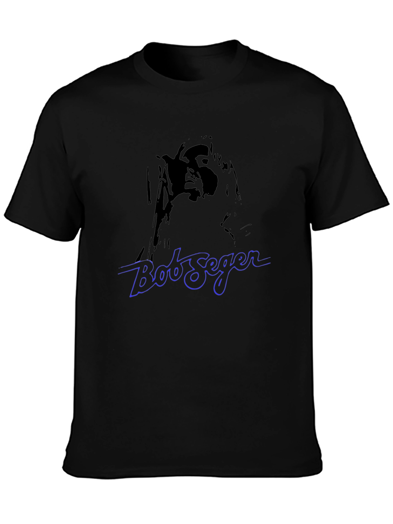 Bob Seger Graphic Print Black T-Shirt