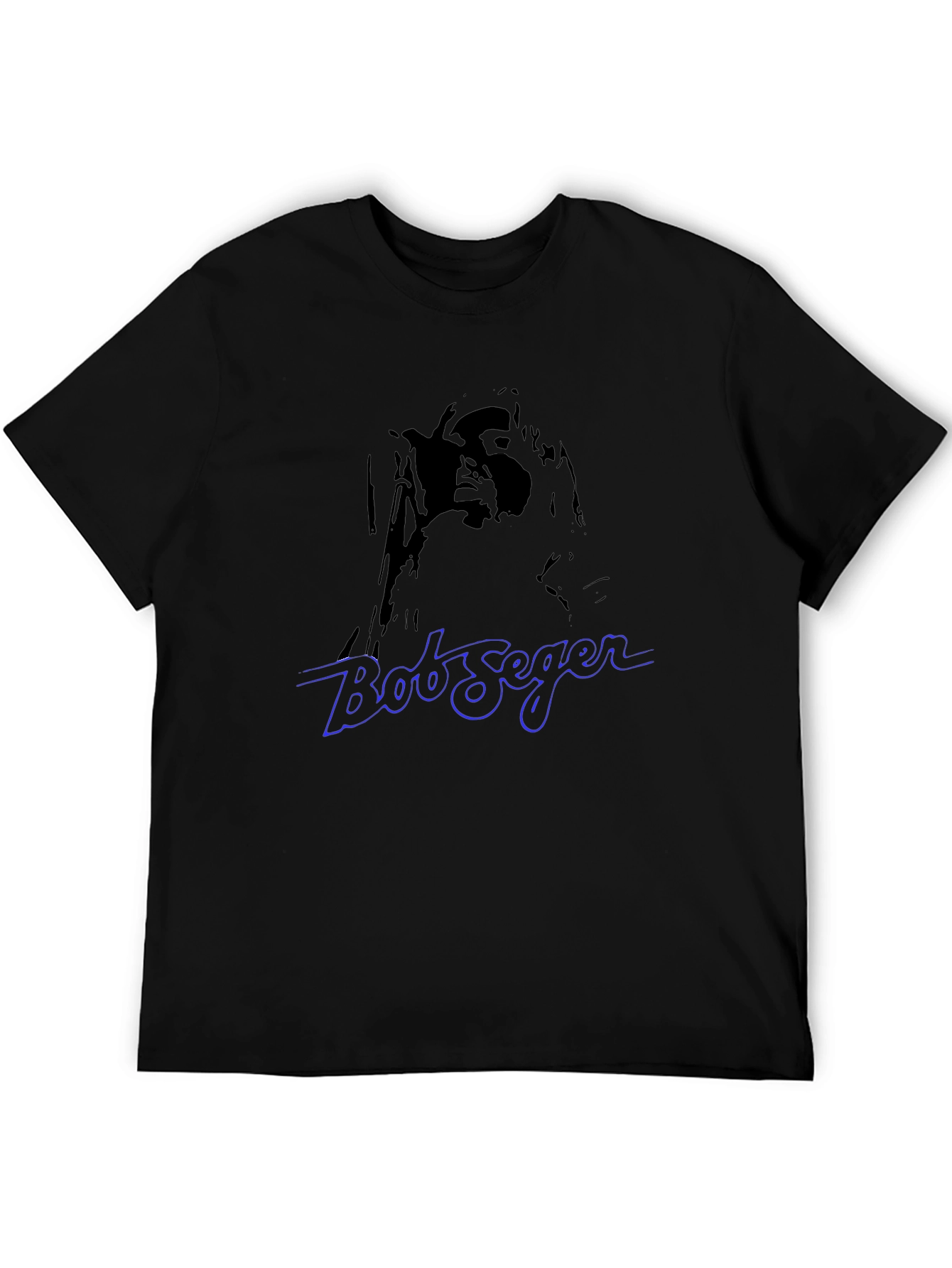 Bob Seger Graphic Print Black T-Shirt