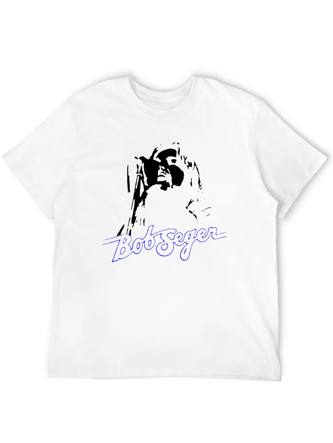 Bob Seger Graphic Print Black T-Shirt