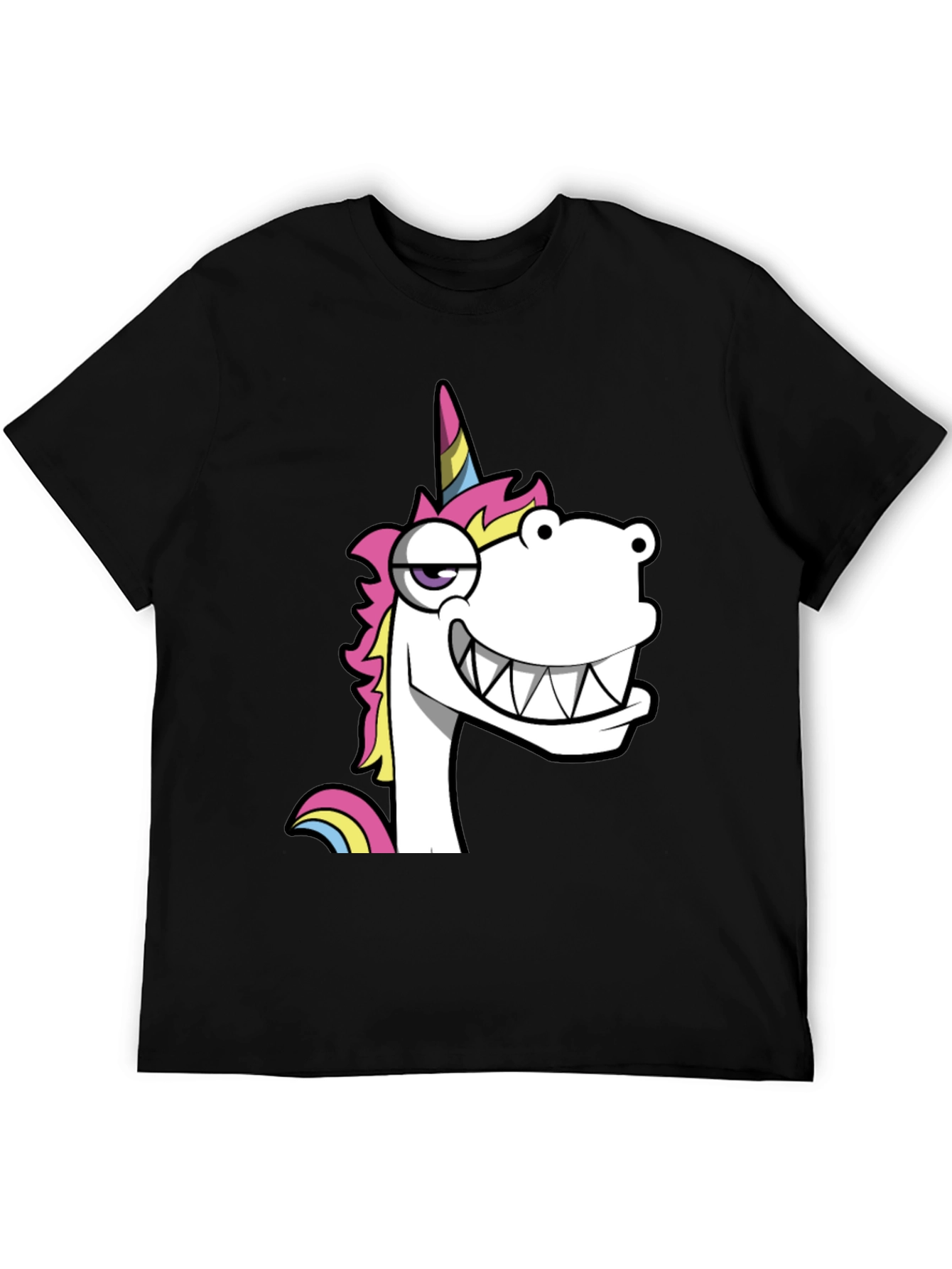Funny Unicorn Graphic Black T-Shirt