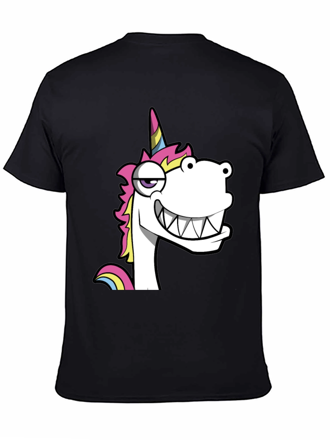 Funny Unicorn Graphic Black T-Shirt