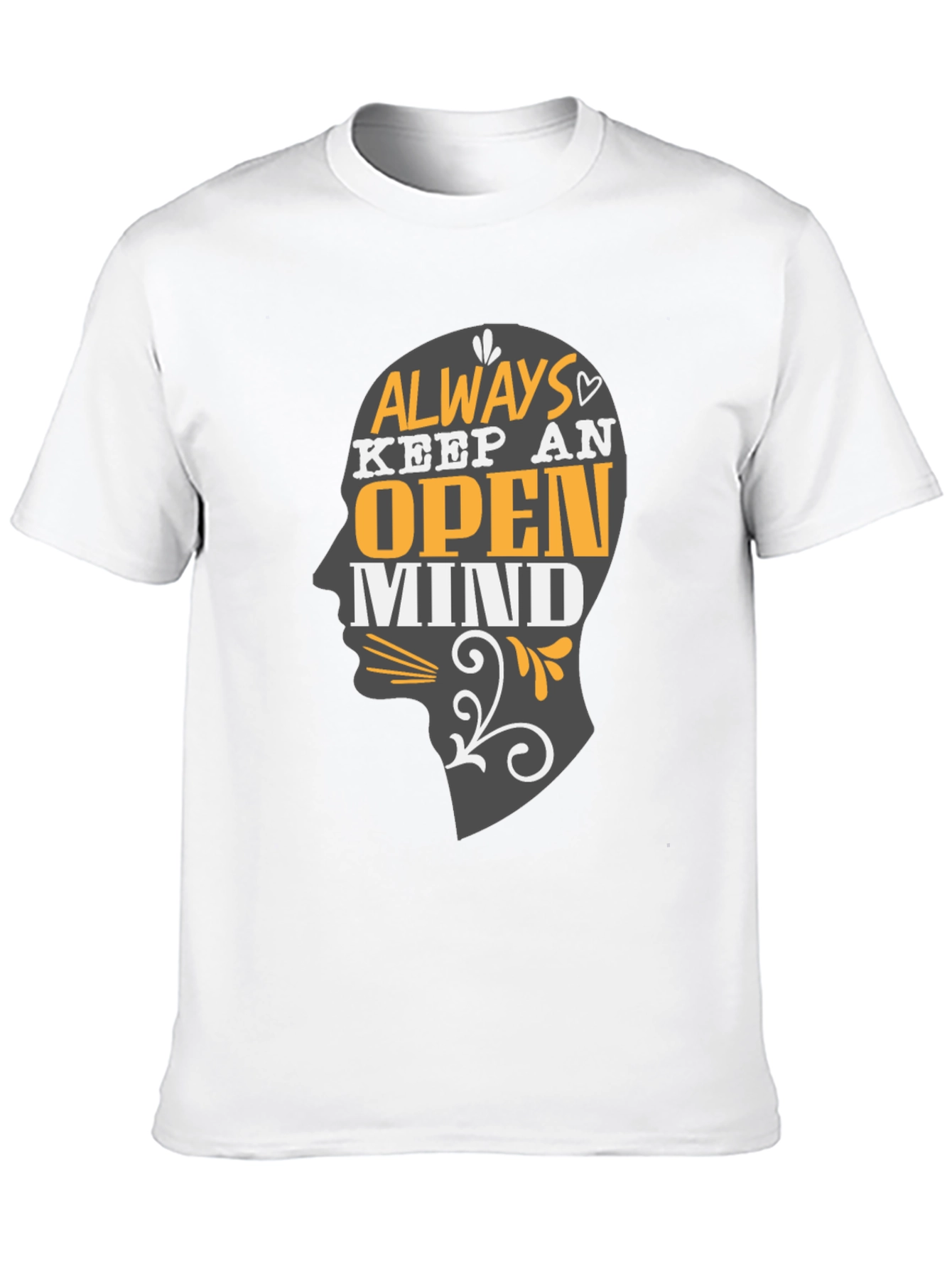 Open Mind Graphic Print Black Tee