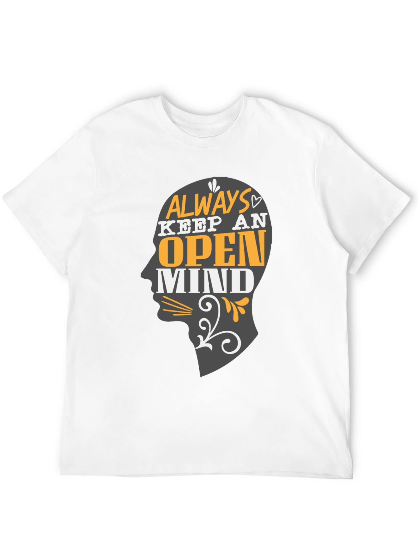 Open Mind Graphic Print Black Tee