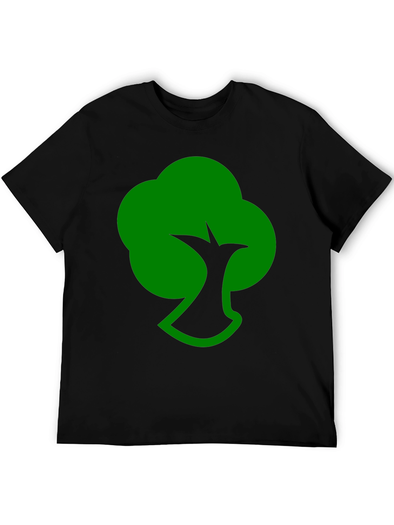 Green Tree Silhouette Black T-Shirt
