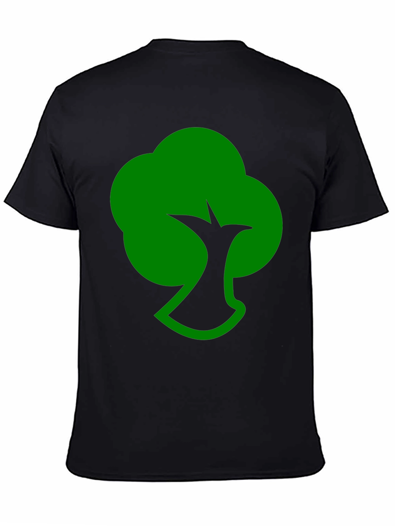 Green Tree Silhouette Black T-Shirt