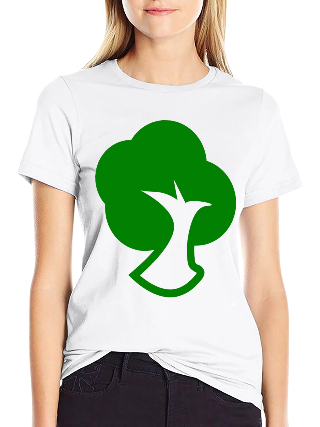 Green Tree Silhouette Black T-Shirt