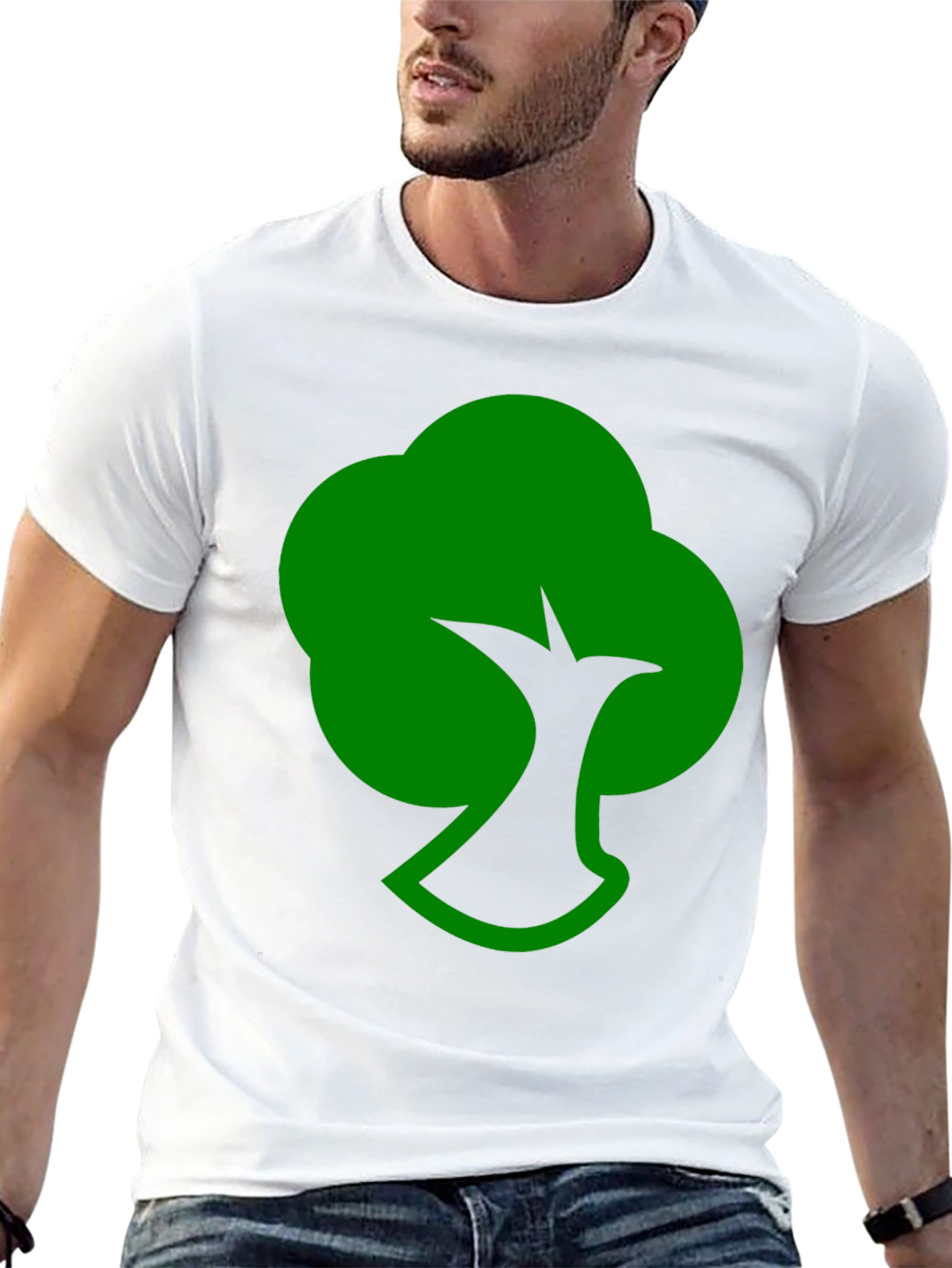Green Tree Silhouette Black T-Shirt