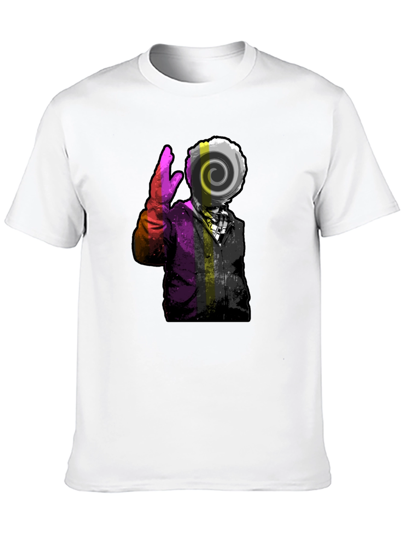 Spiral Face Graphic Black Tee
