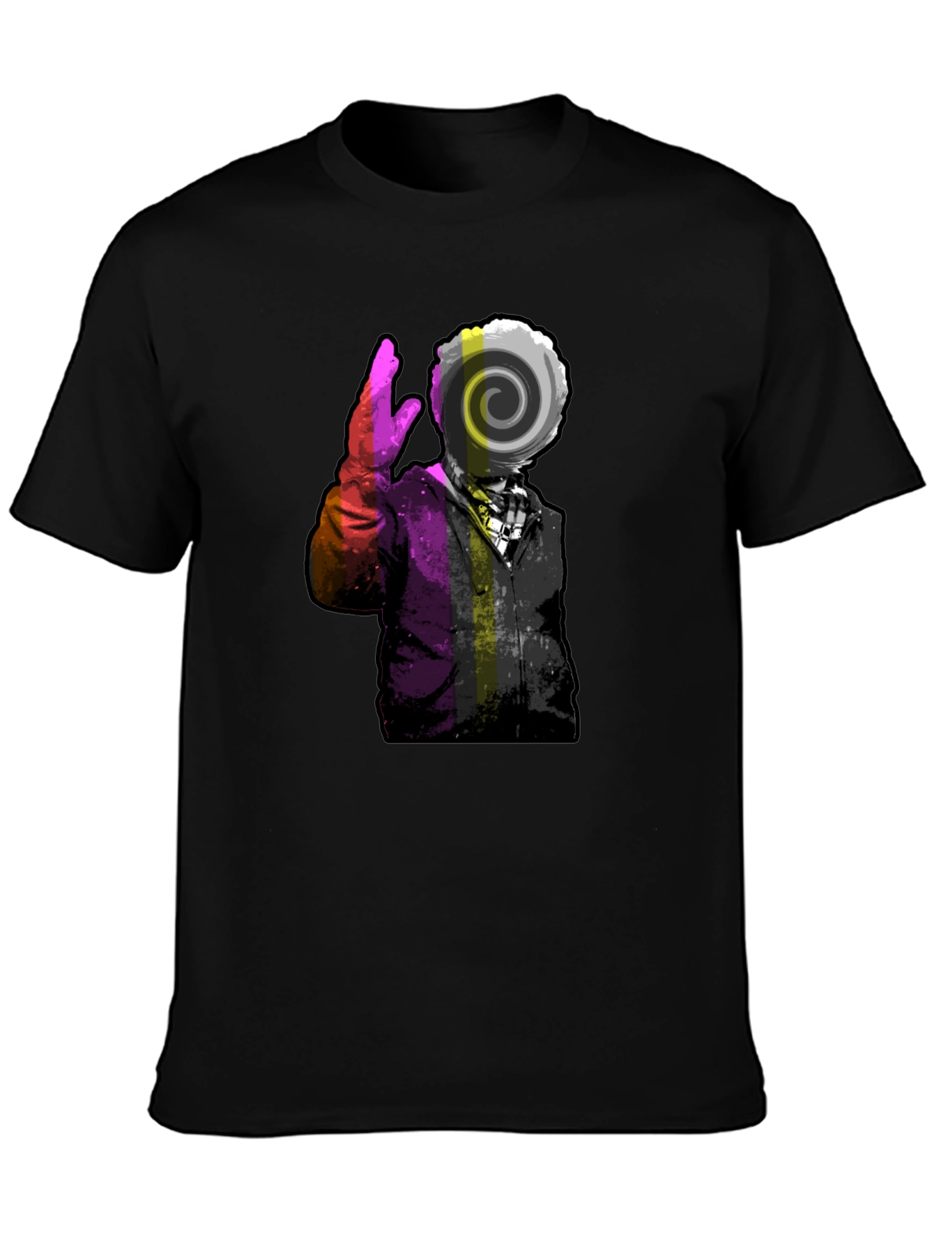 Spiral Face Graphic Black Tee