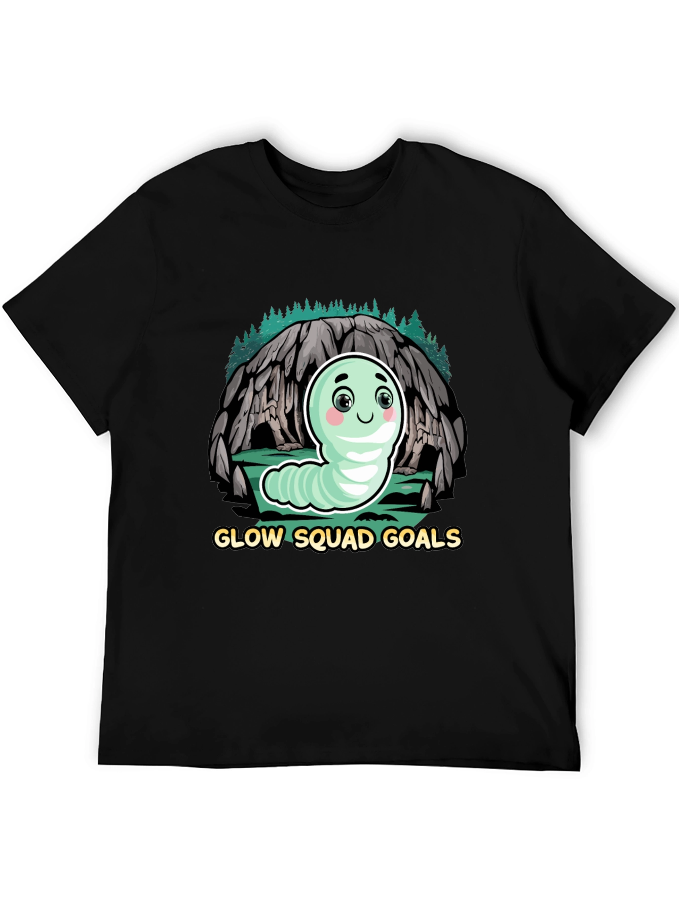 Glow Squad Goals T-Shirt - Cute Worm Design