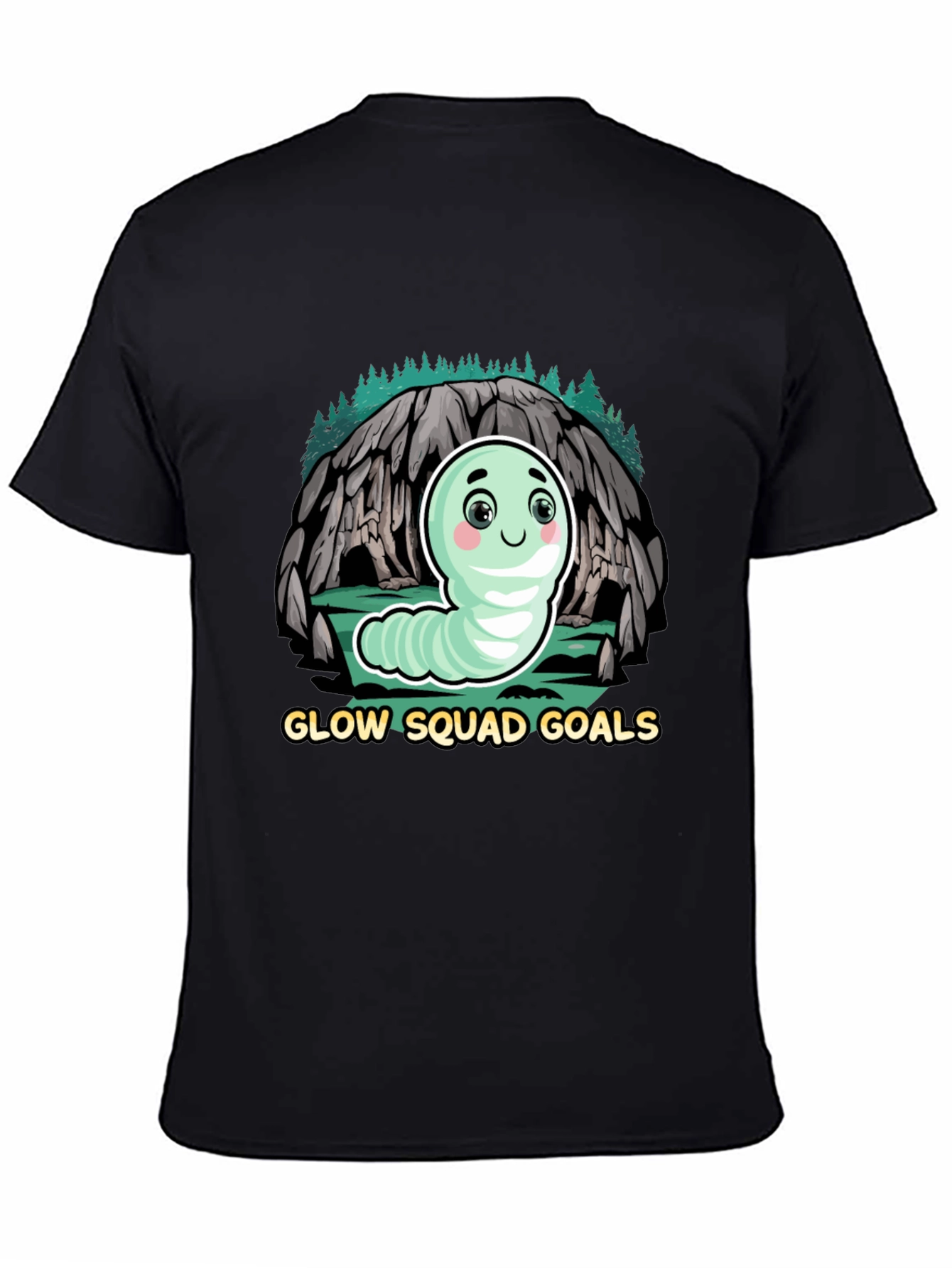 Glow Squad Goals T-Shirt - Cute Worm Design