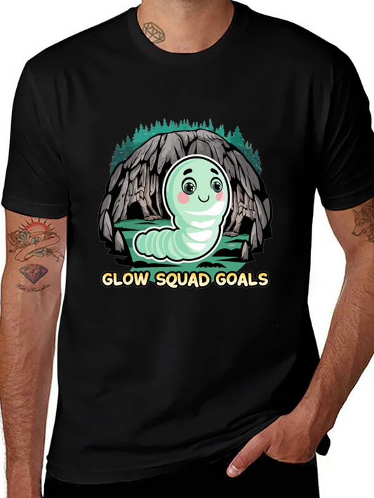 Glow Squad Goals T-Shirt - Cute Worm Design