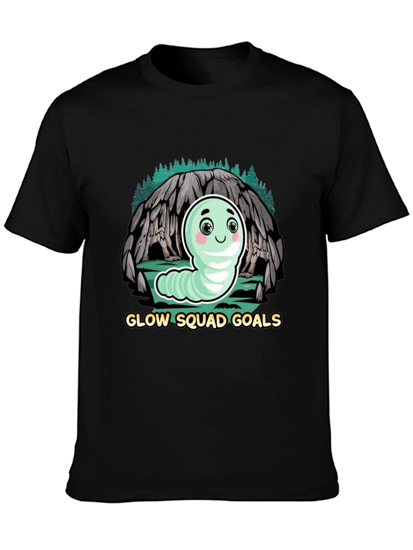 Glow Squad Goals T-Shirt - Cute Worm Design