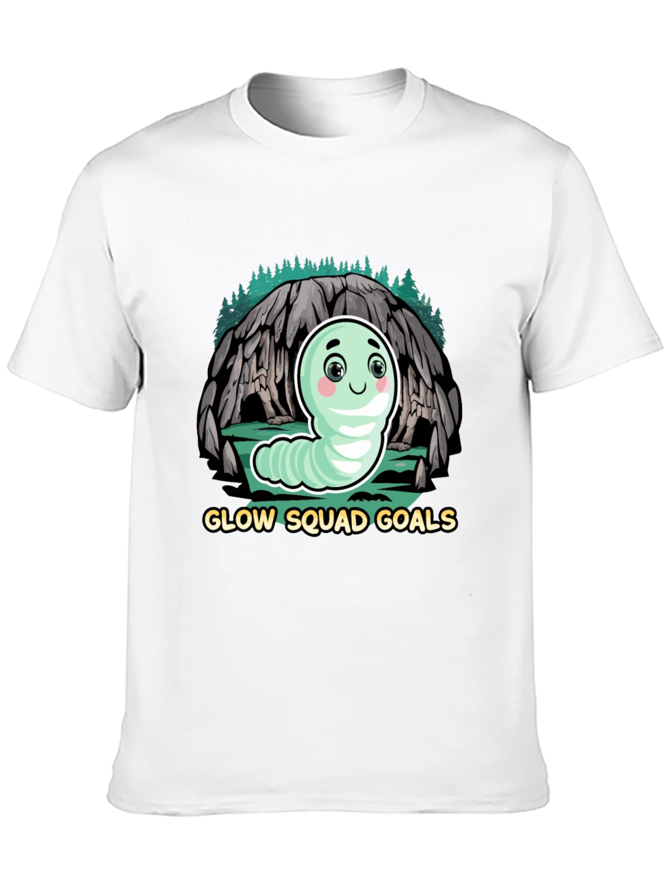 Glow Squad Goals T-Shirt - Cute Worm Design