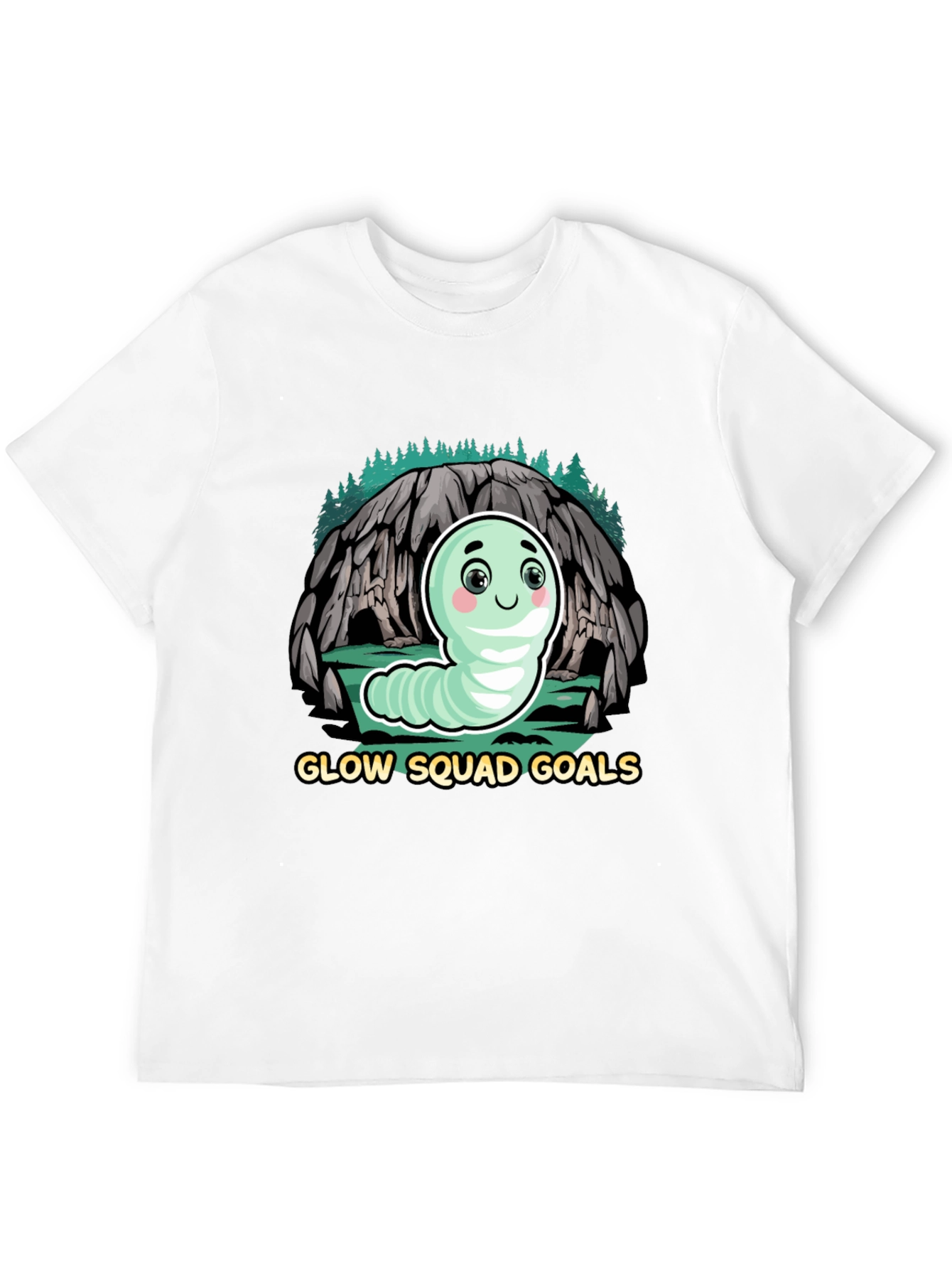 Glow Squad Goals T-Shirt - Cute Worm Design
