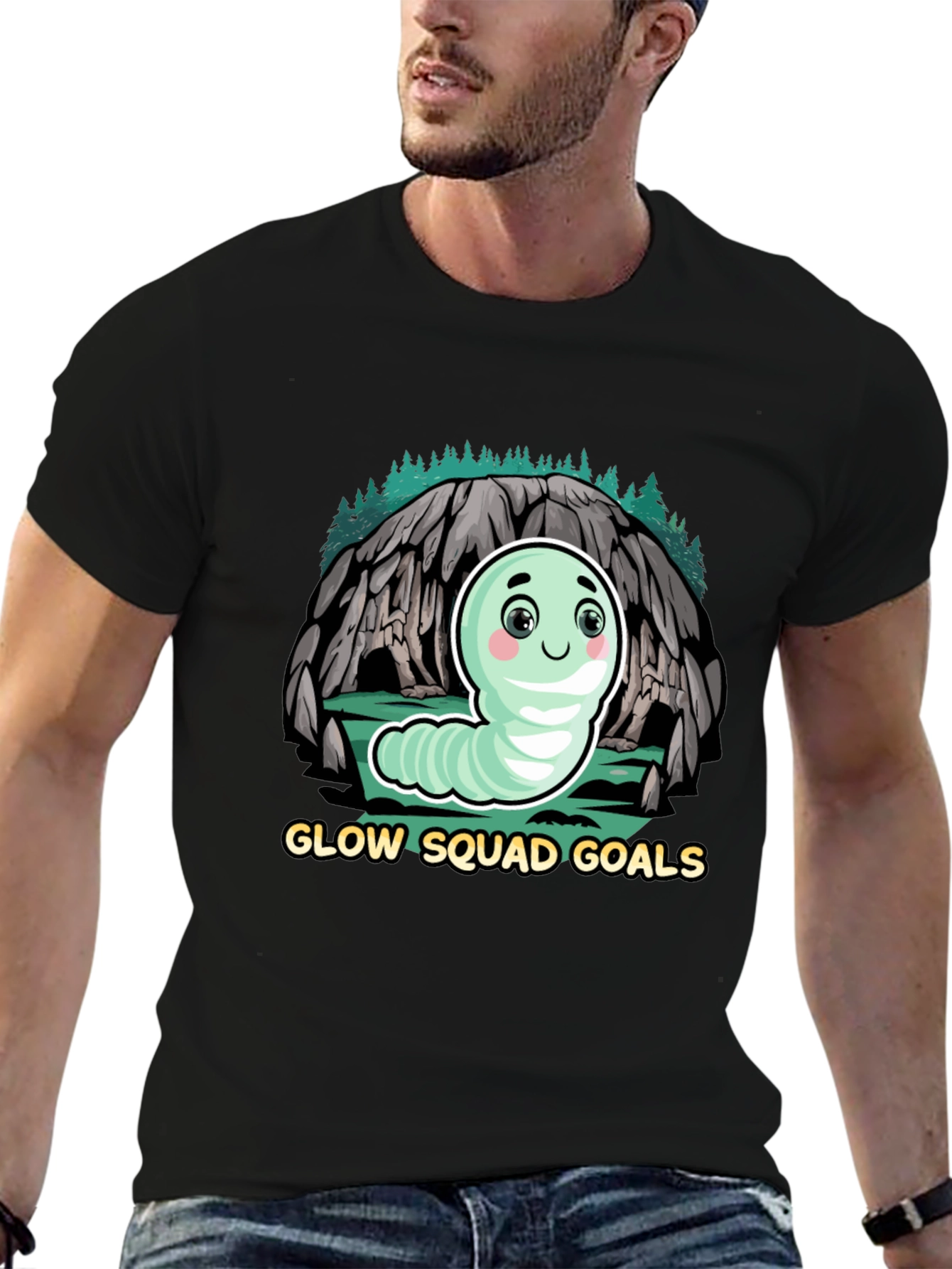 Glow Squad Goals T-Shirt - Cute Worm Design