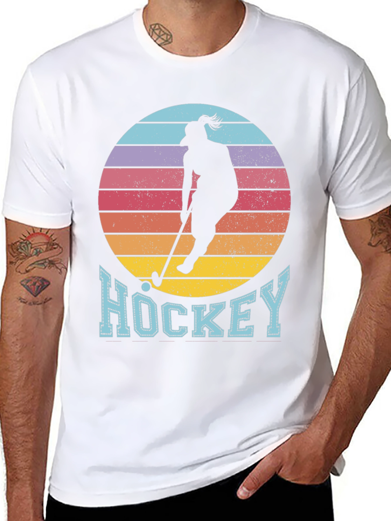 Hockey Sunset Graphic Tee - Unique Sports Shirt