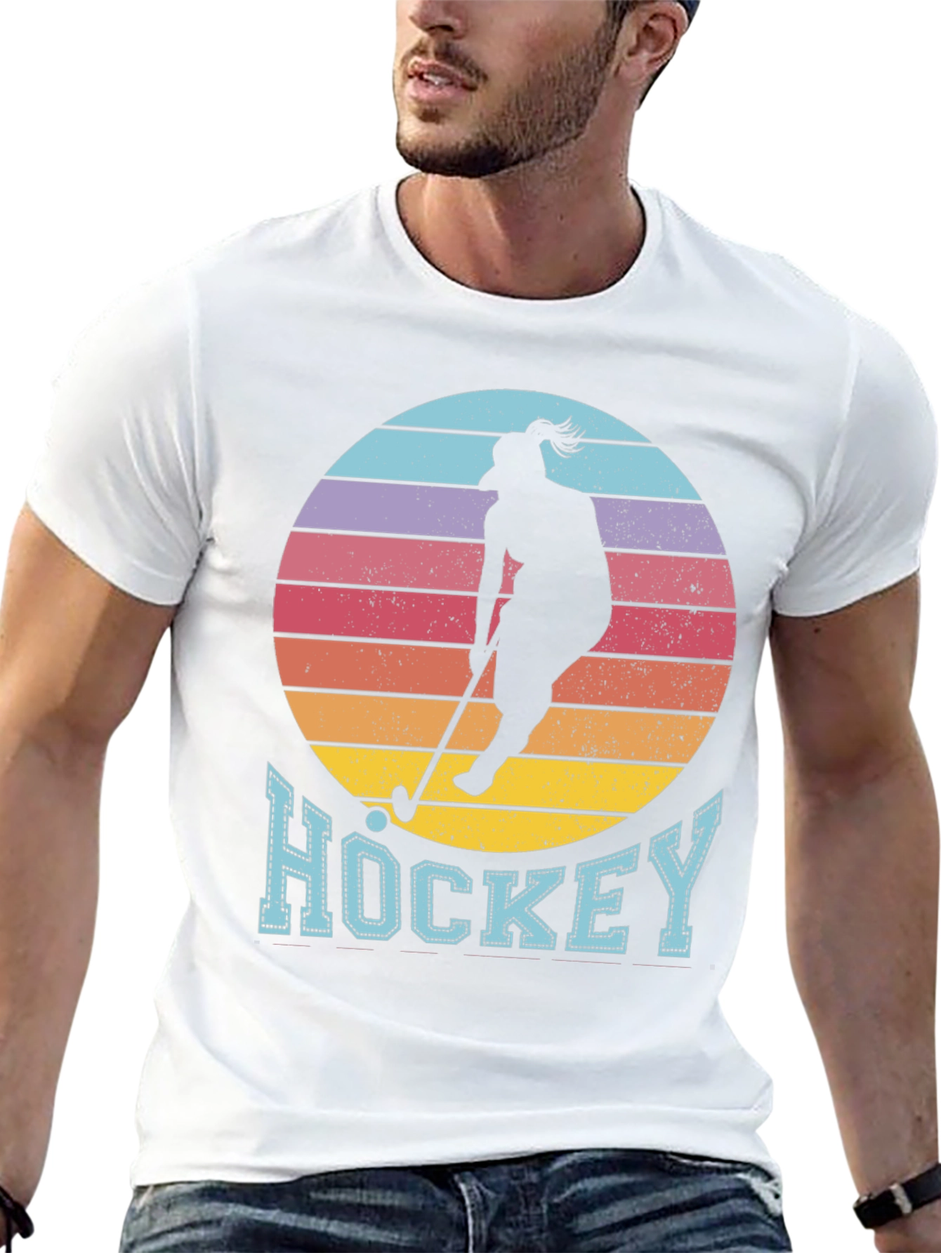 Hockey Sunset Graphic Tee - Unique Sports Shirt