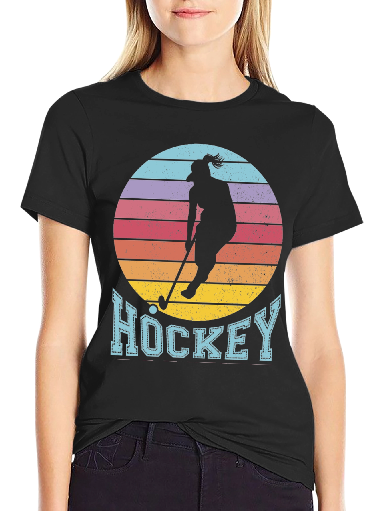 Hockey Sunset Graphic Tee - Unique Sports Shirt