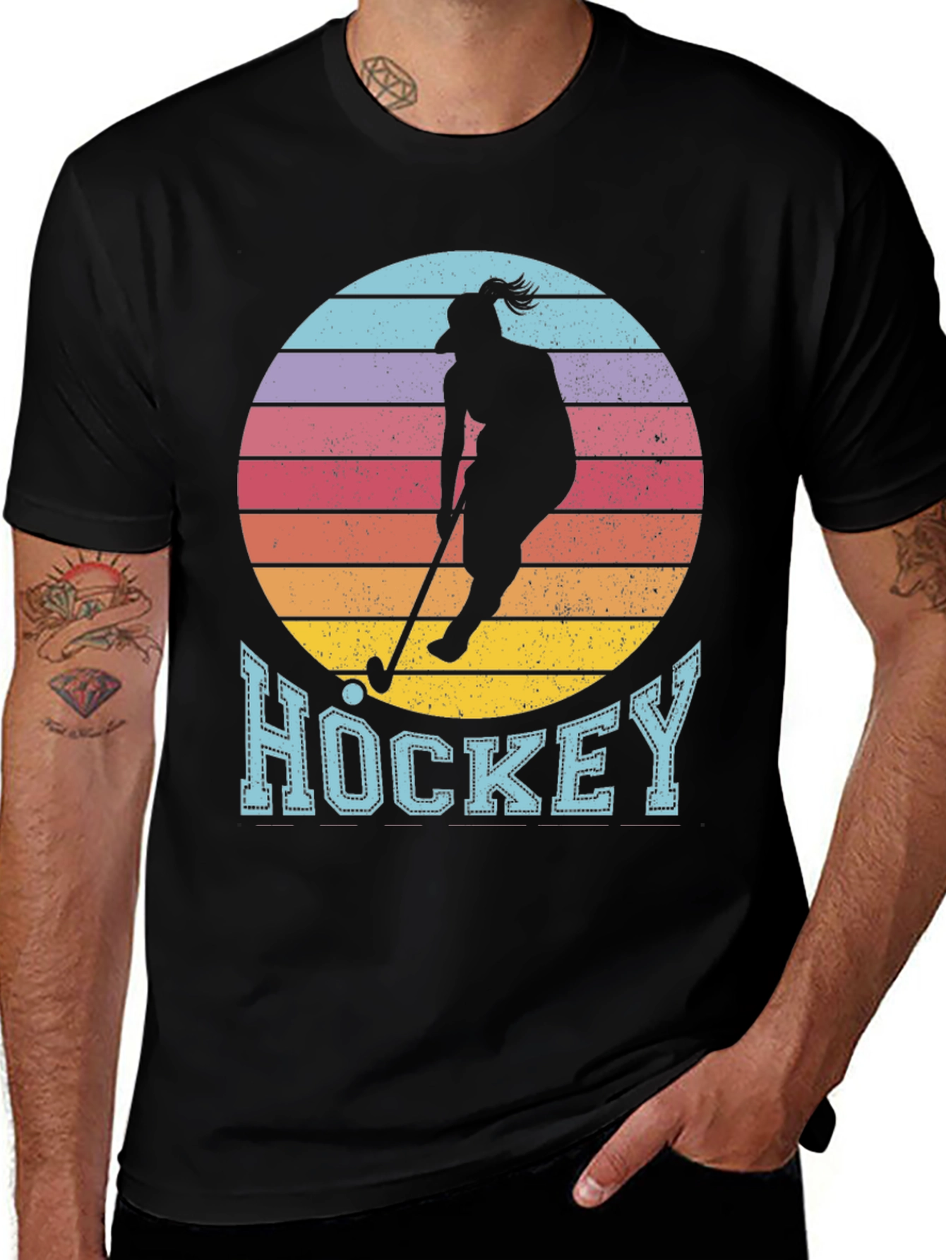 Hockey Sunset Graphic Tee - Unique Sports Shirt
