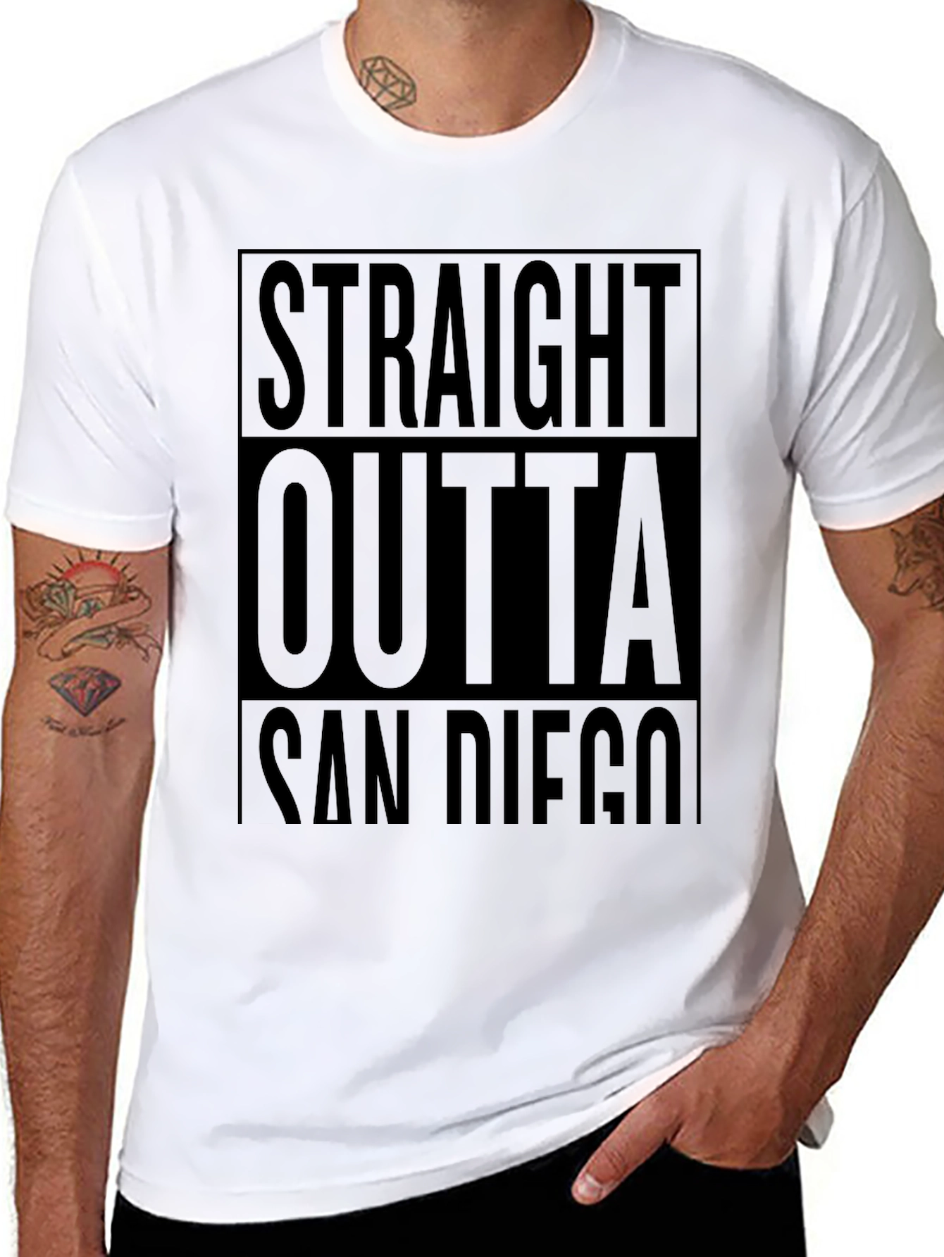 Straight Outta San Diego Black T-Shirt